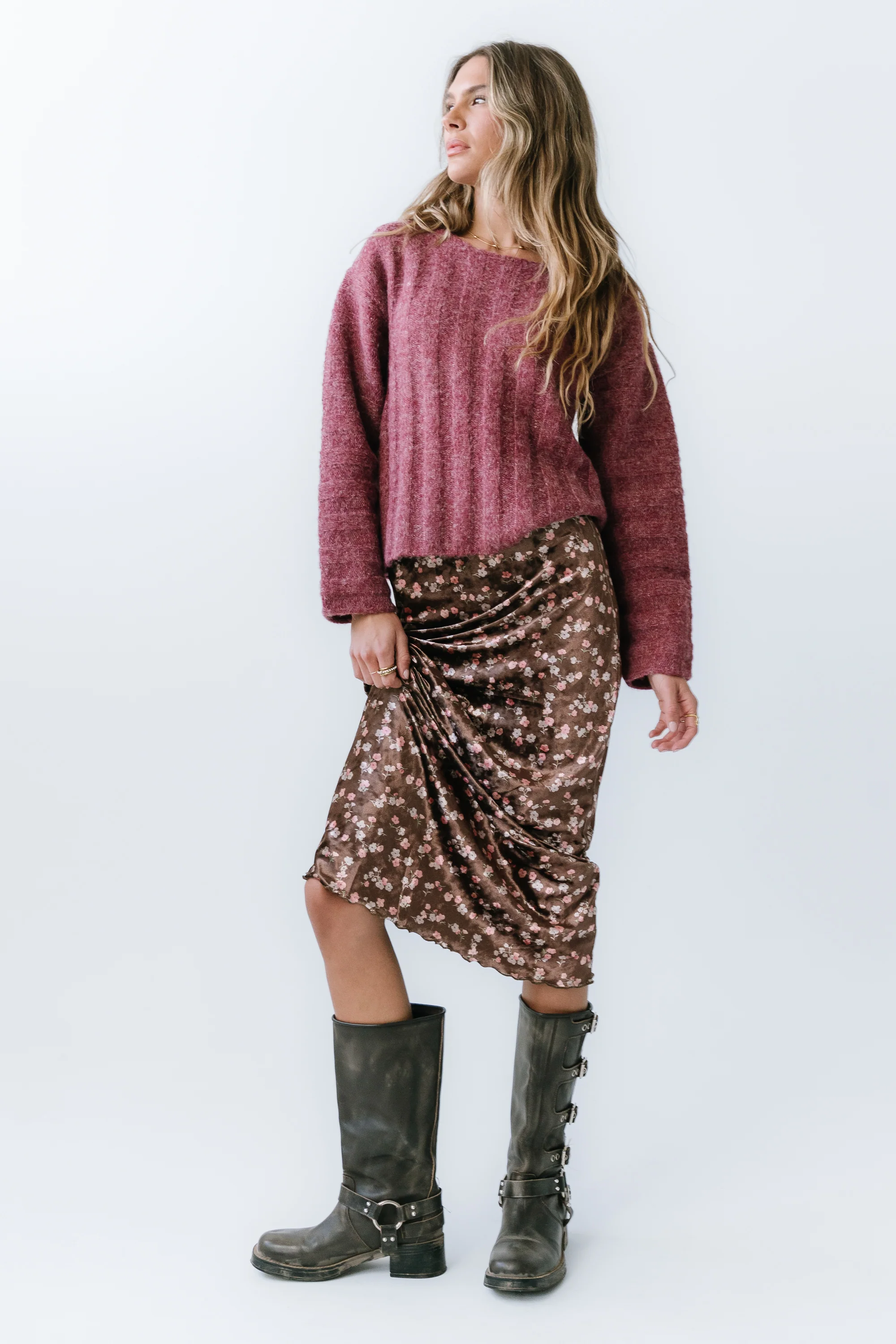 Luella Velvet Midi Skirt - FINAL SALE - Image 5