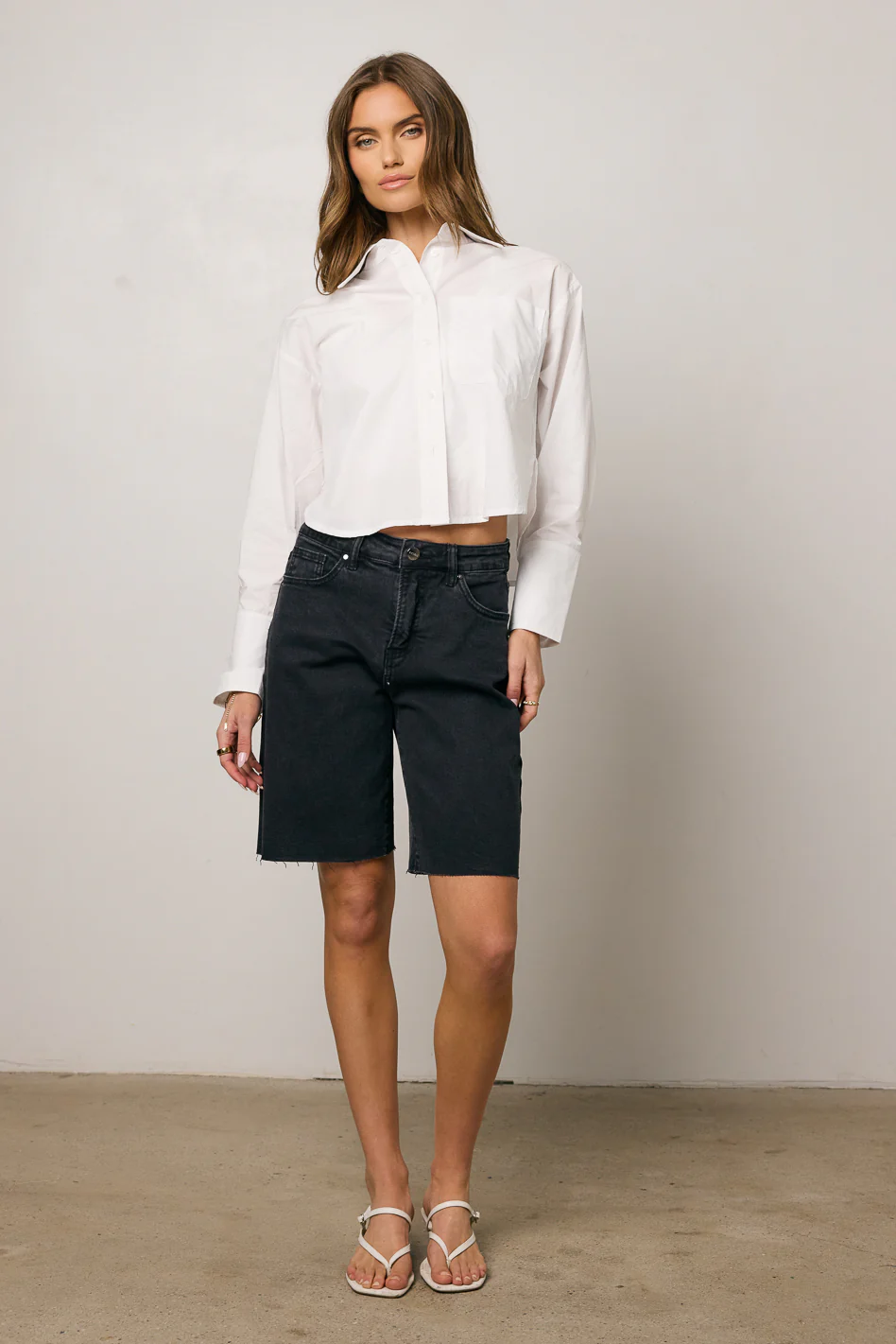 Lydia Bermuda Shorts in Black - Image 4