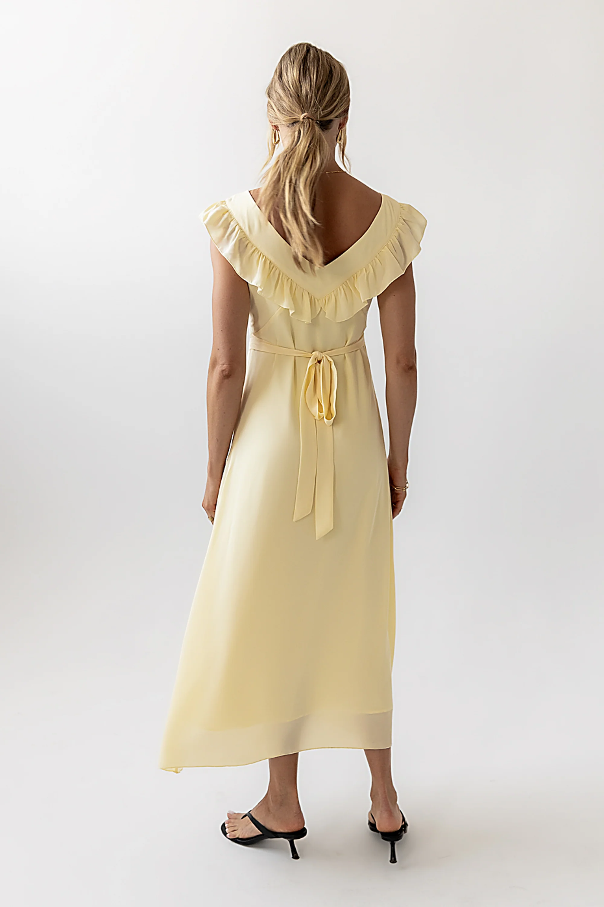 Lydia Ruffle Maxi Dress in Yellow - FINAL SALE - Image 4