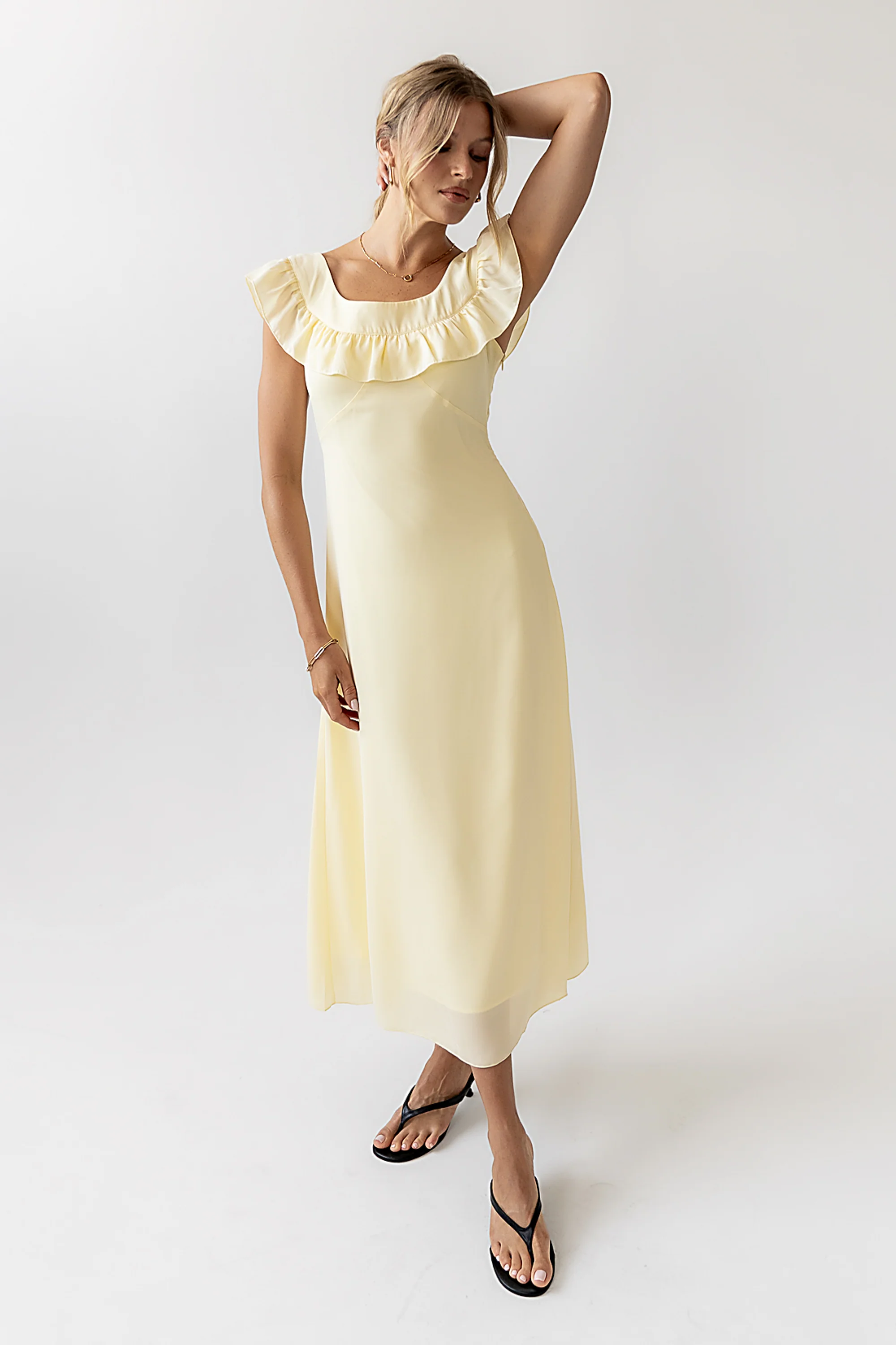 Lydia Ruffle Maxi Dress in Yellow - FINAL SALE - Image 5