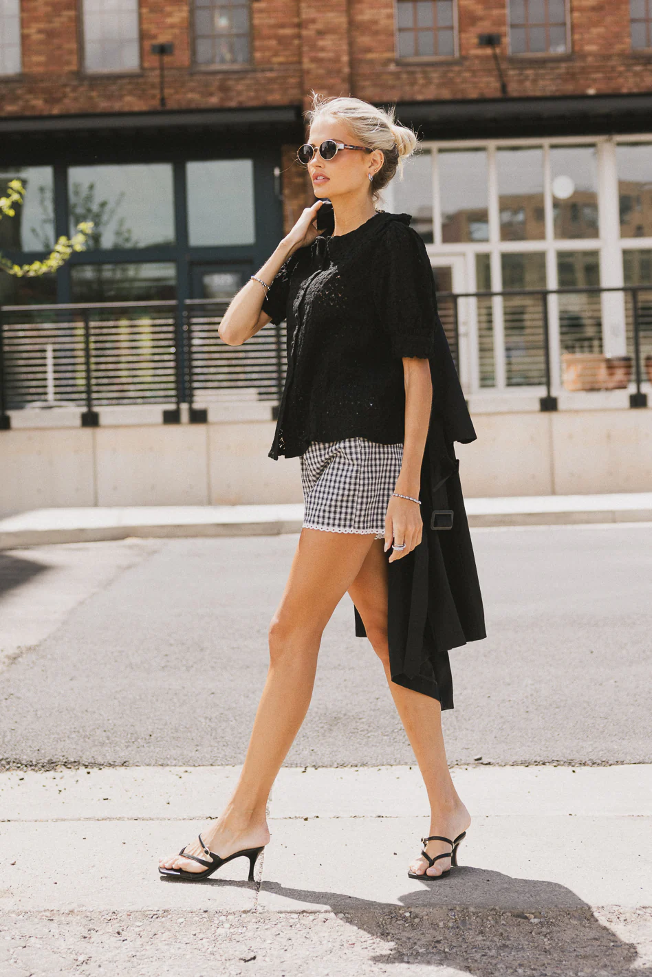 Lyla Collared Lace Top in Black - FINAL SALE - Image 2