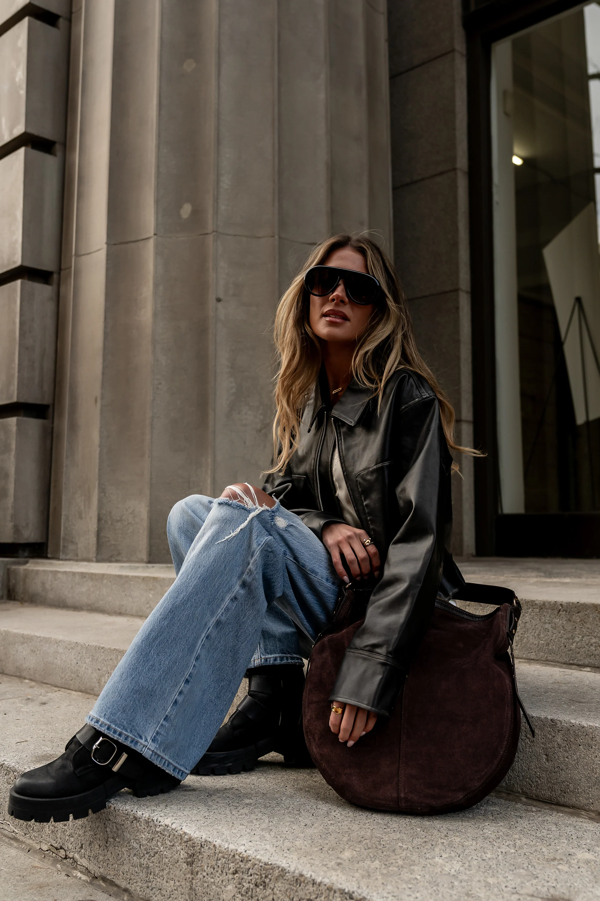 Lyla Crossover Wide Leg Jeans - Image 7