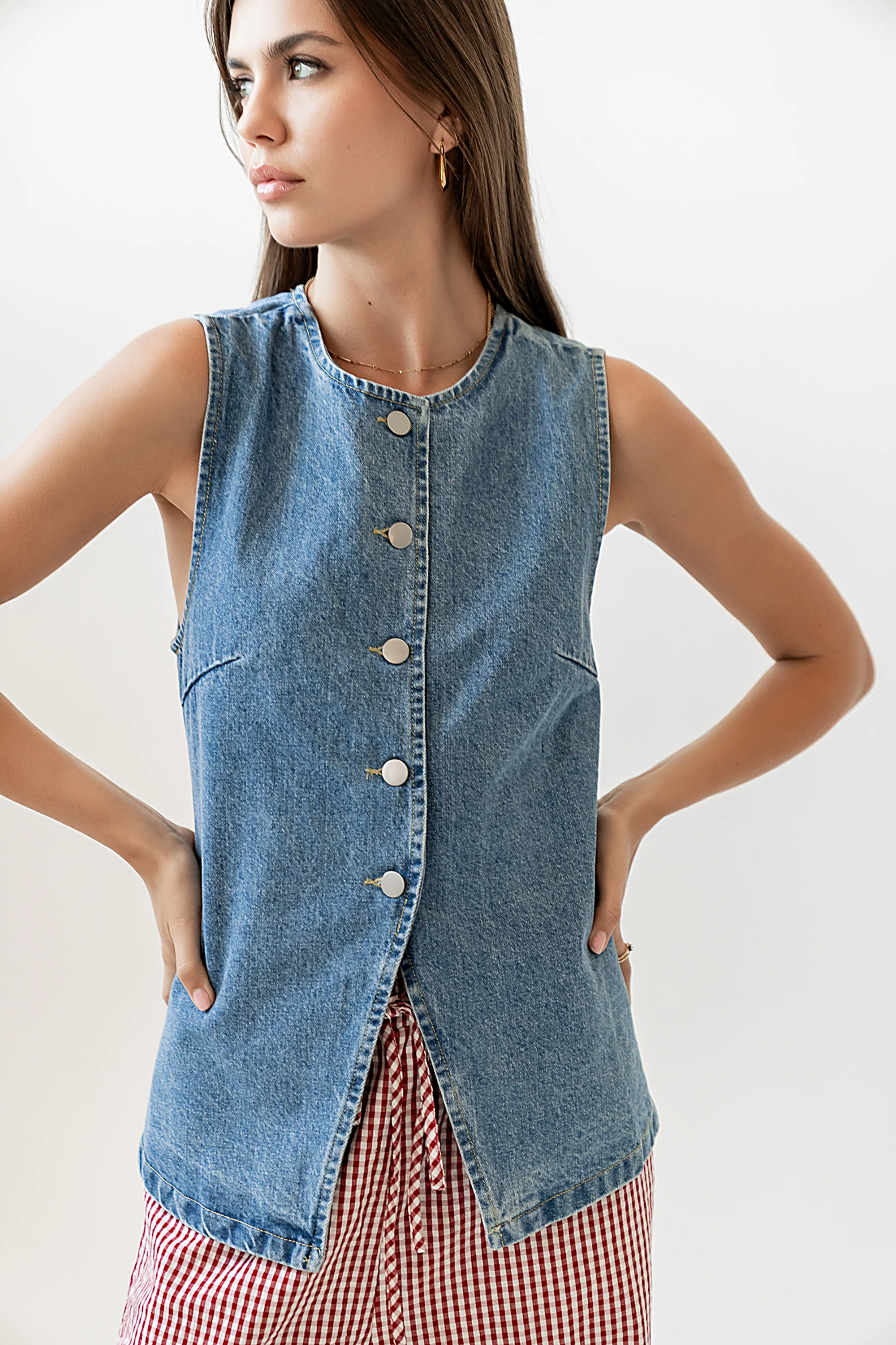 Lyra Denim Vest - FINAL SALE - Image 6