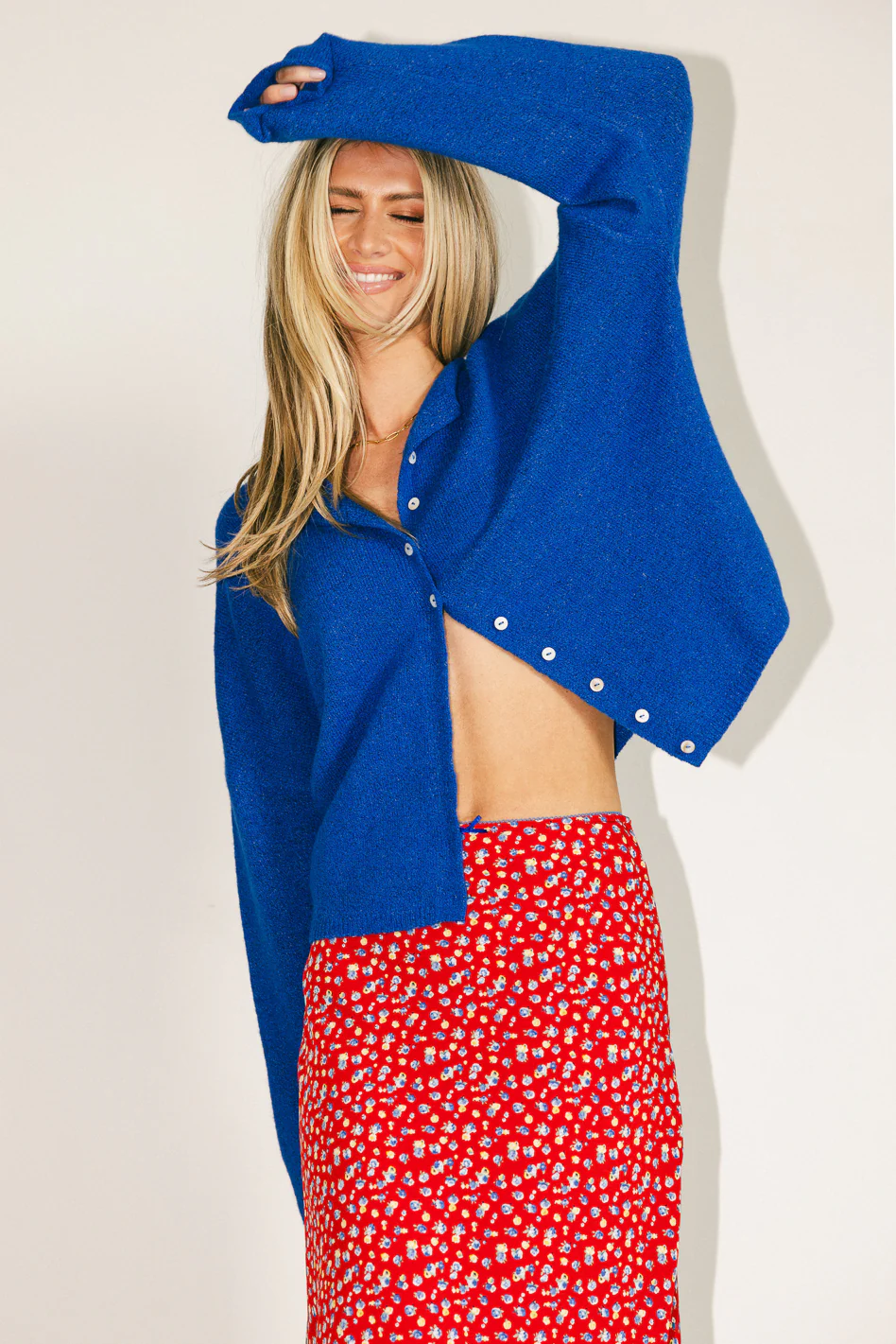 Maci Cardigan in Blue - FINAL SALE - Image 3
