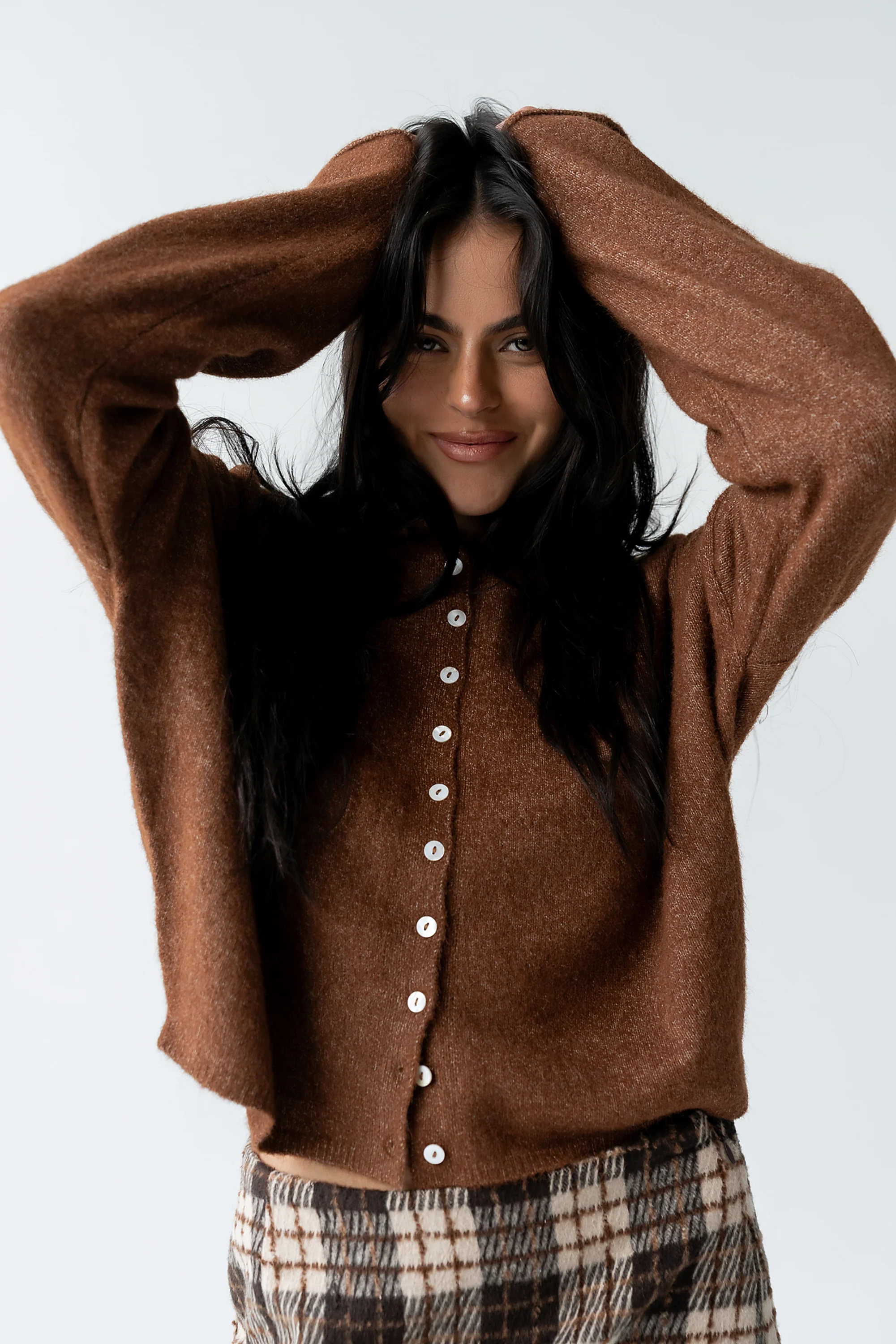 Maci Cardigan in Brown - FINAL SALE - Image 2