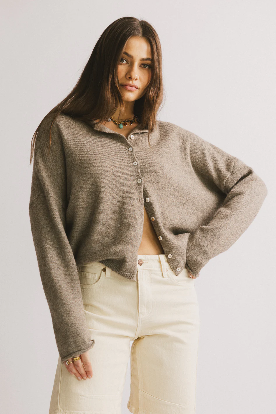Maci Cardigan in Mocha - FINAL SALE - Image 4