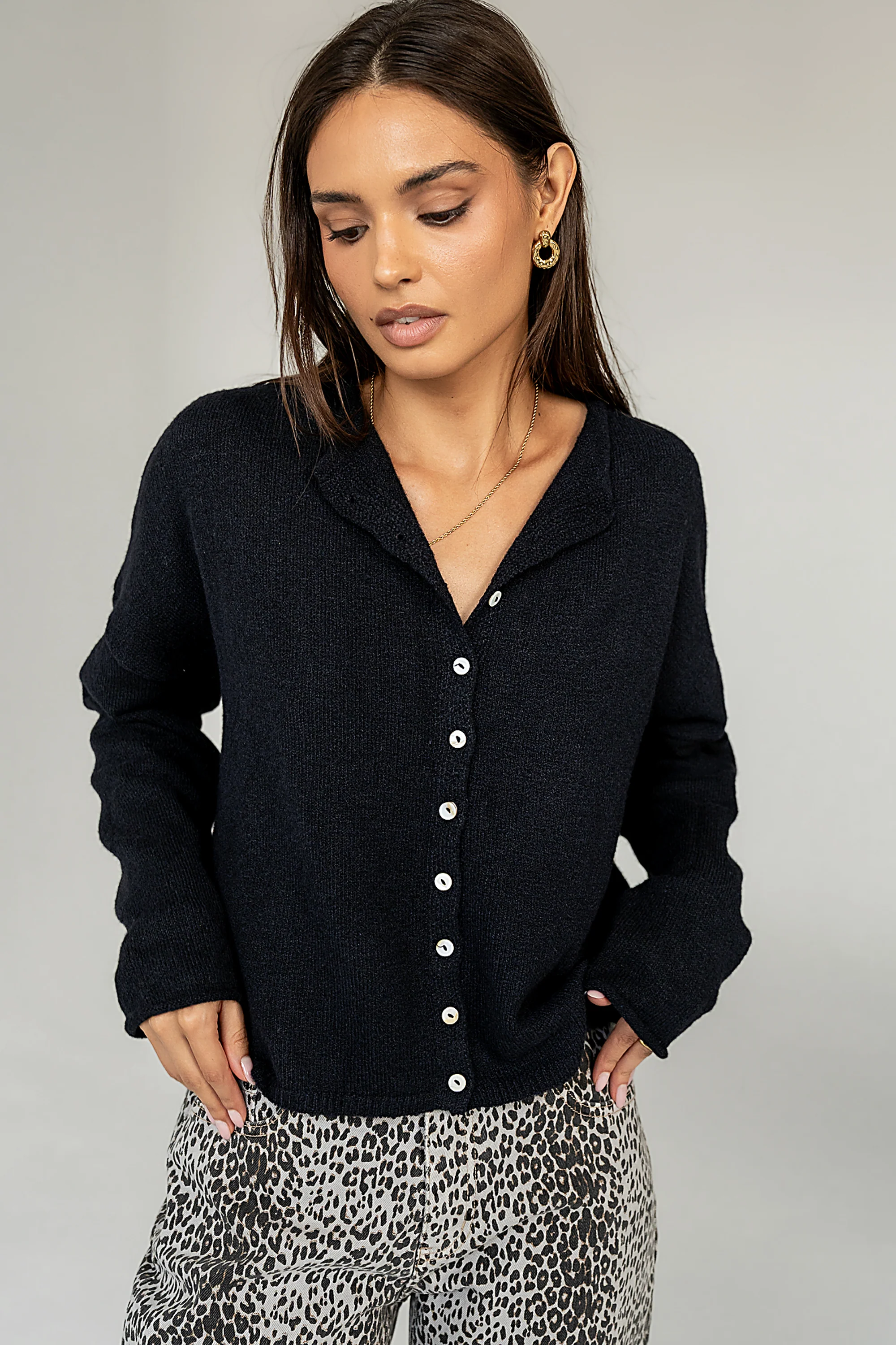 Maci Cardigan in Navy - Image 4