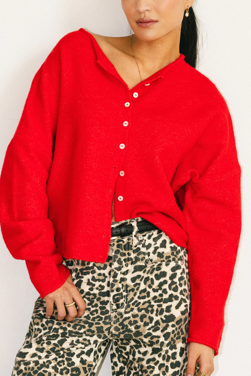 Maci Cardigan in Red - Image 5