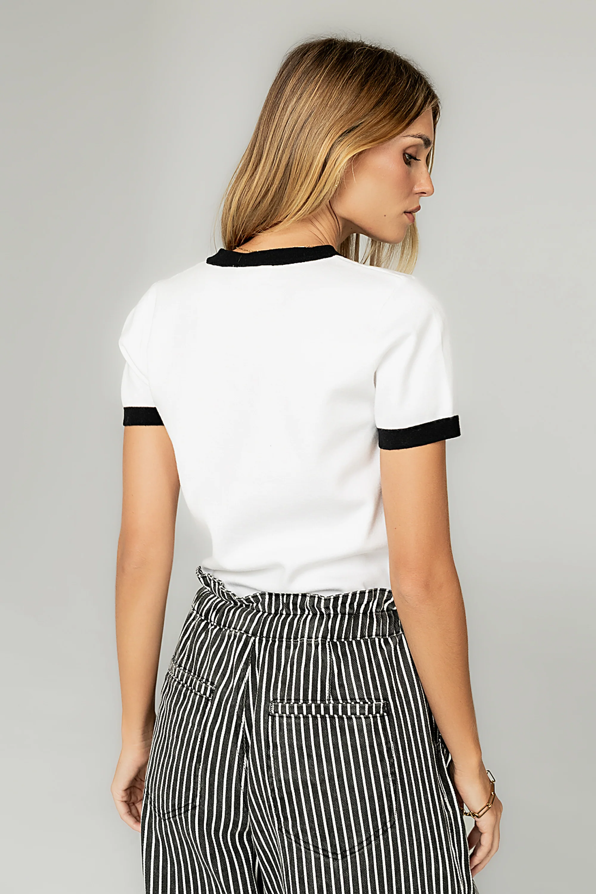 Maddie Ringer Sweater Top in Ivory - FINAL SALE - Image 2