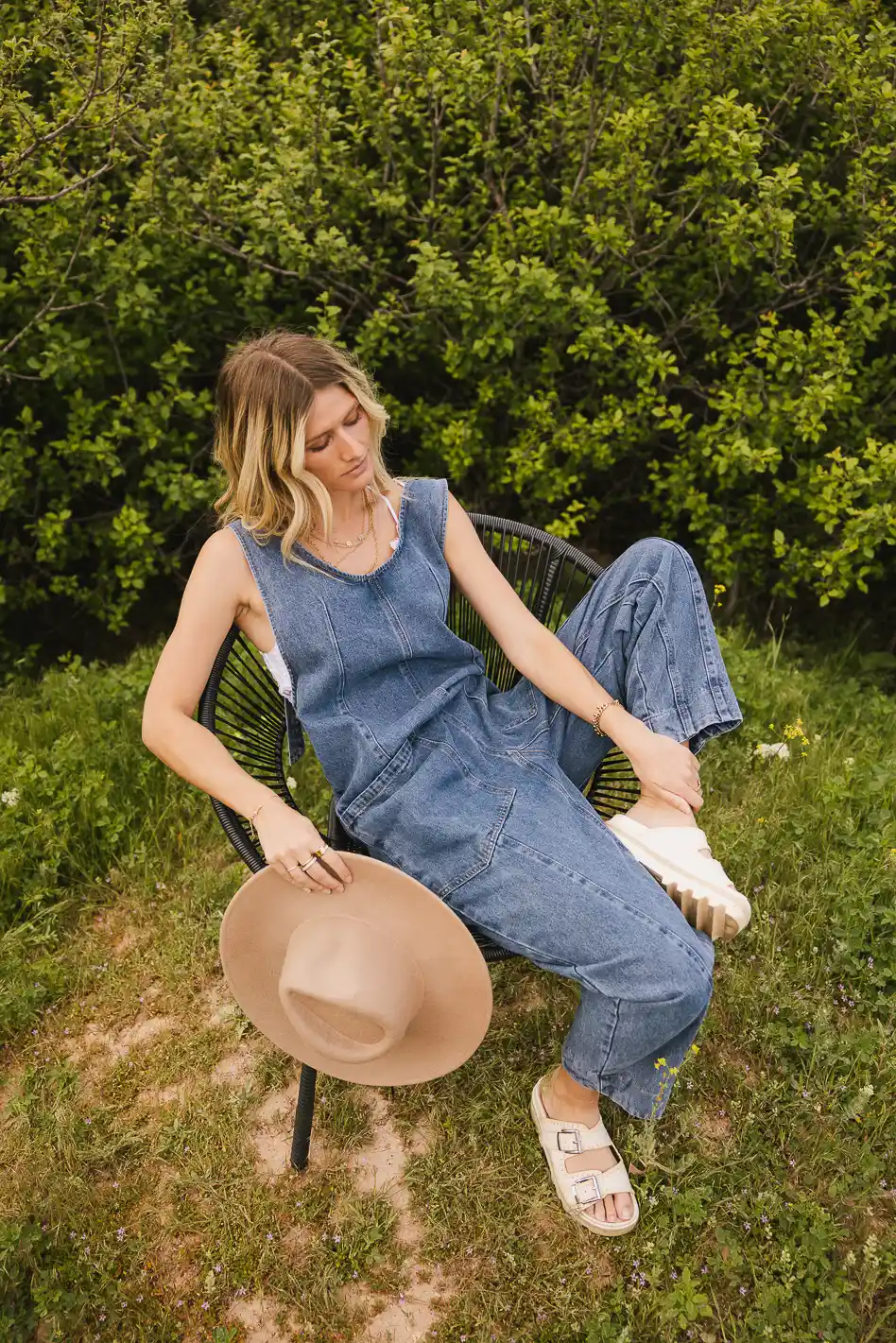 Madeline Jumpsuit in Medium Wash - FINAL SALE - Image 3