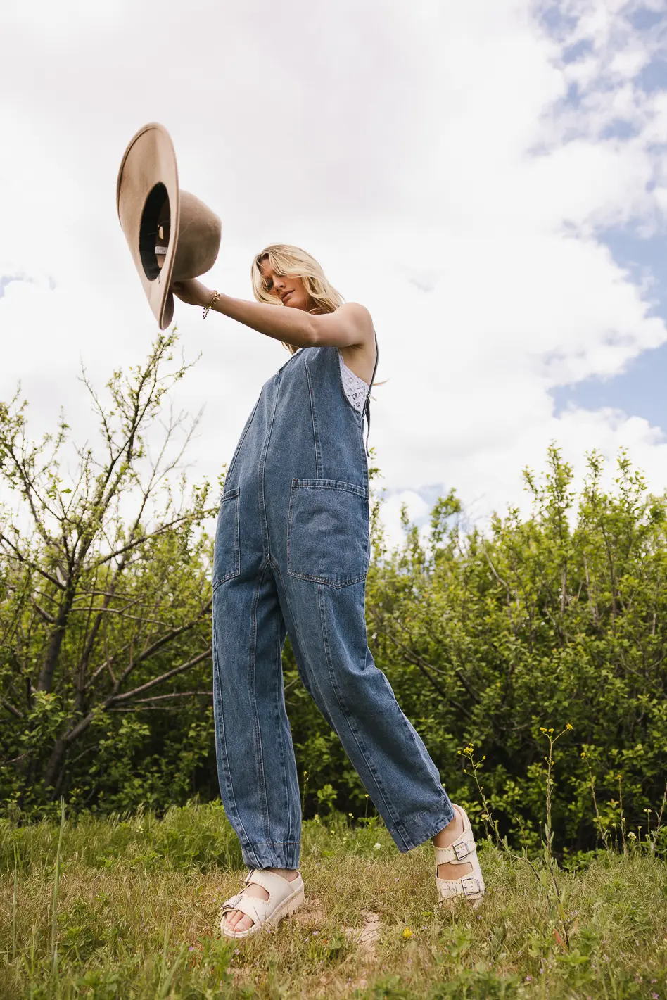 Madeline Jumpsuit in Medium Wash - FINAL SALE - Image 4
