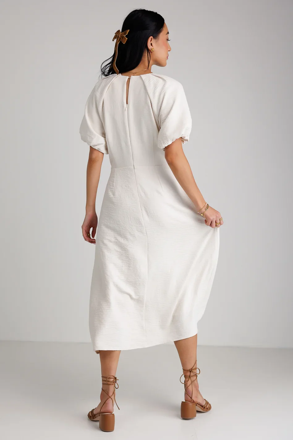 Maeve Midi Dress in Cream - FINAL SALE - Image 4