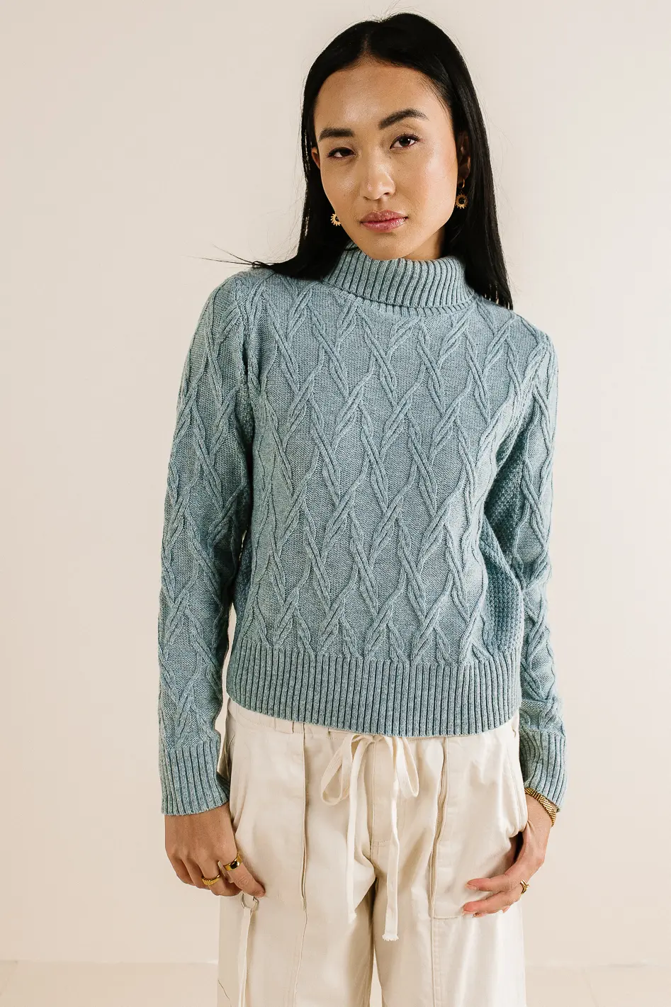 Maeve Turtleneck Sweater in Blue - FINAL SALE - Image 4