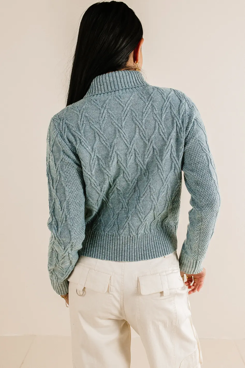 Maeve Turtleneck Sweater in Blue - FINAL SALE - Image 5