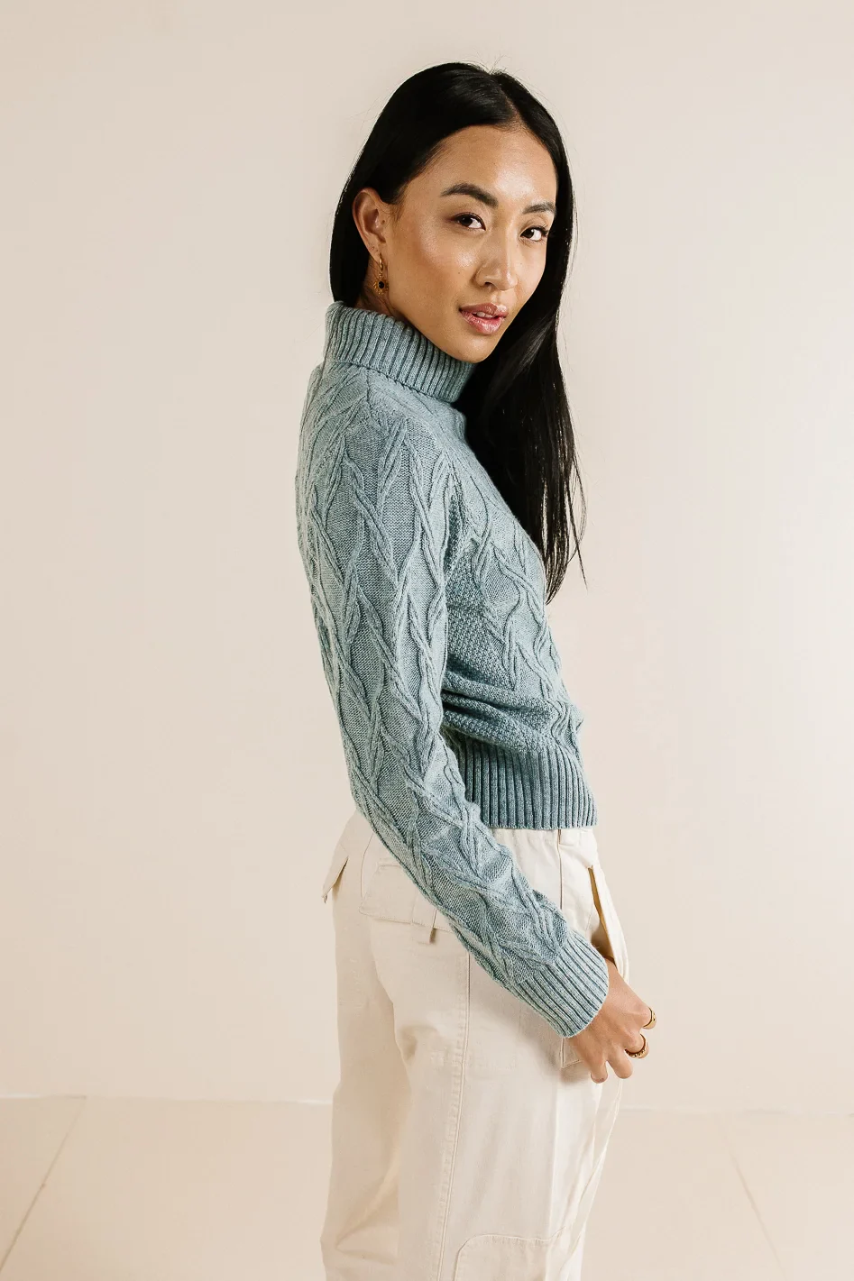 Maeve Turtleneck Sweater in Blue - FINAL SALE - Image 6