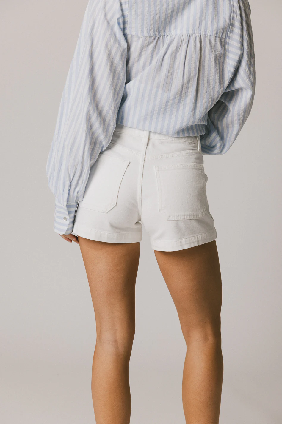Maggie Utility Shorts in White - Image 4