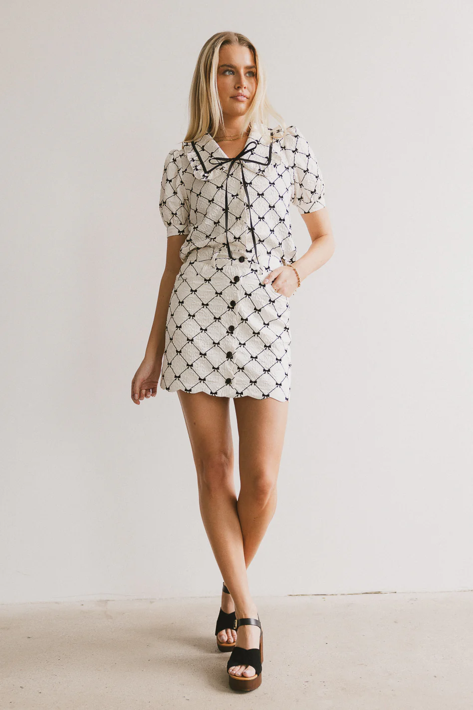 Maia Bow Collared Top - FINAL SALE - Image 2