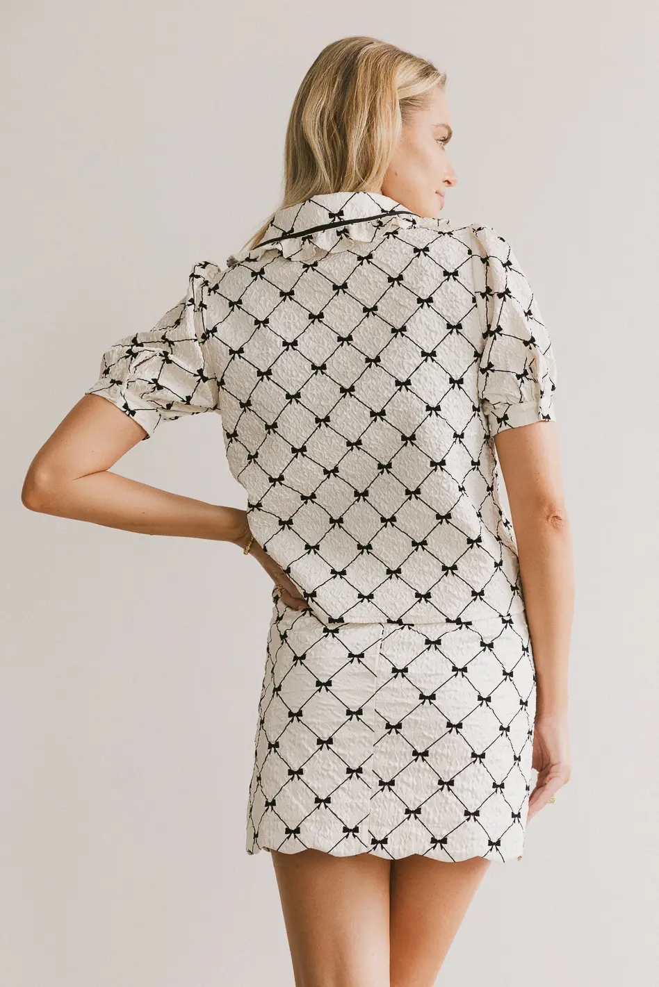 Maia Bow Collared Top - FINAL SALE - Image 6