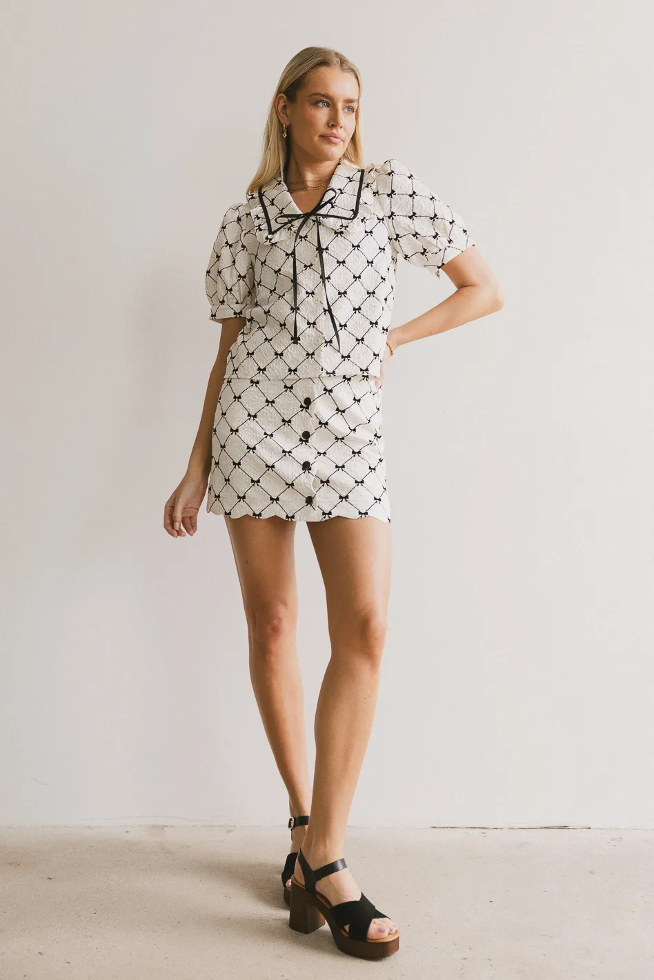 Maia Bow Collared Top - FINAL SALE - Image 8