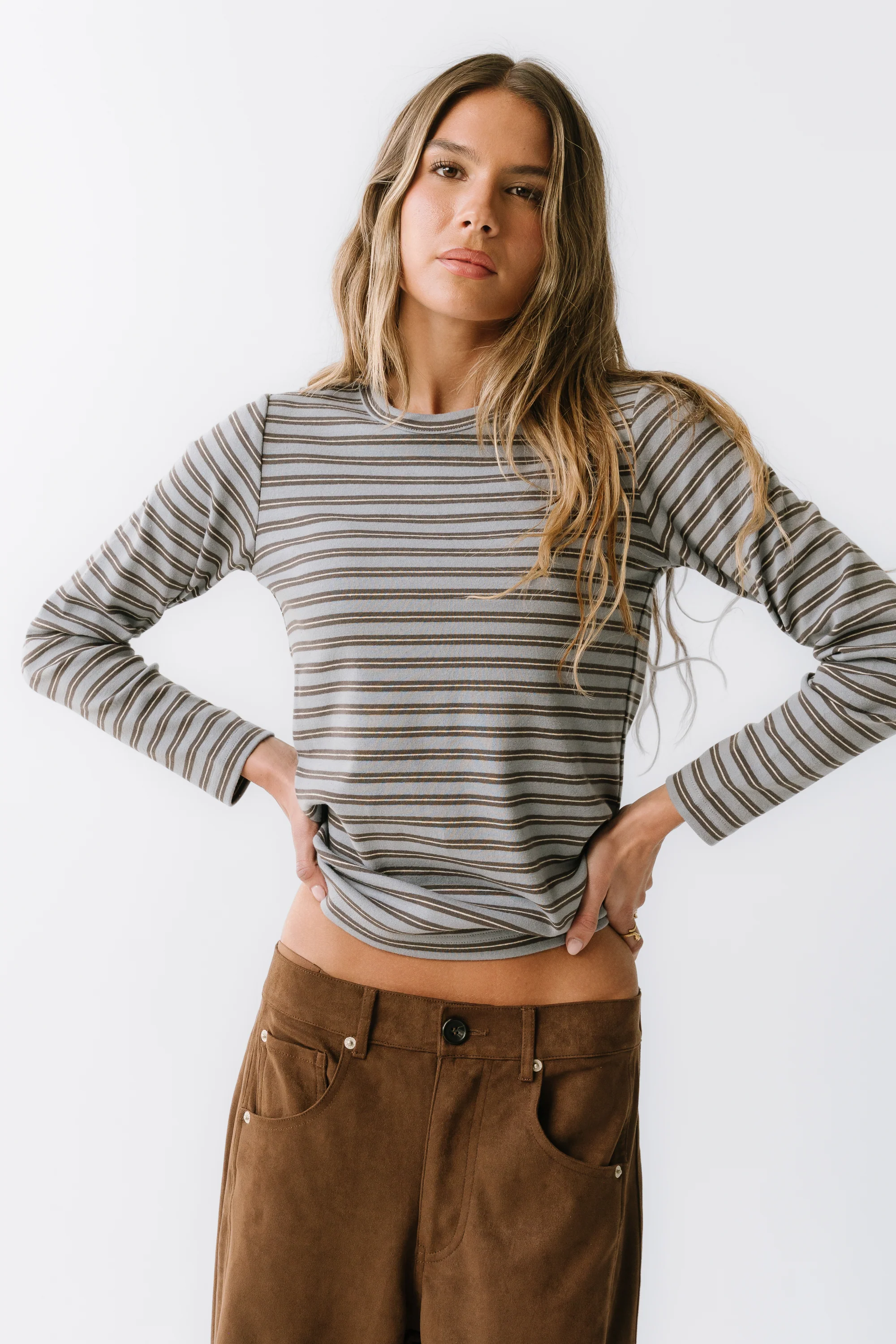 Makayla Shirt in Striped Blue - FINAL SALE - Image 4