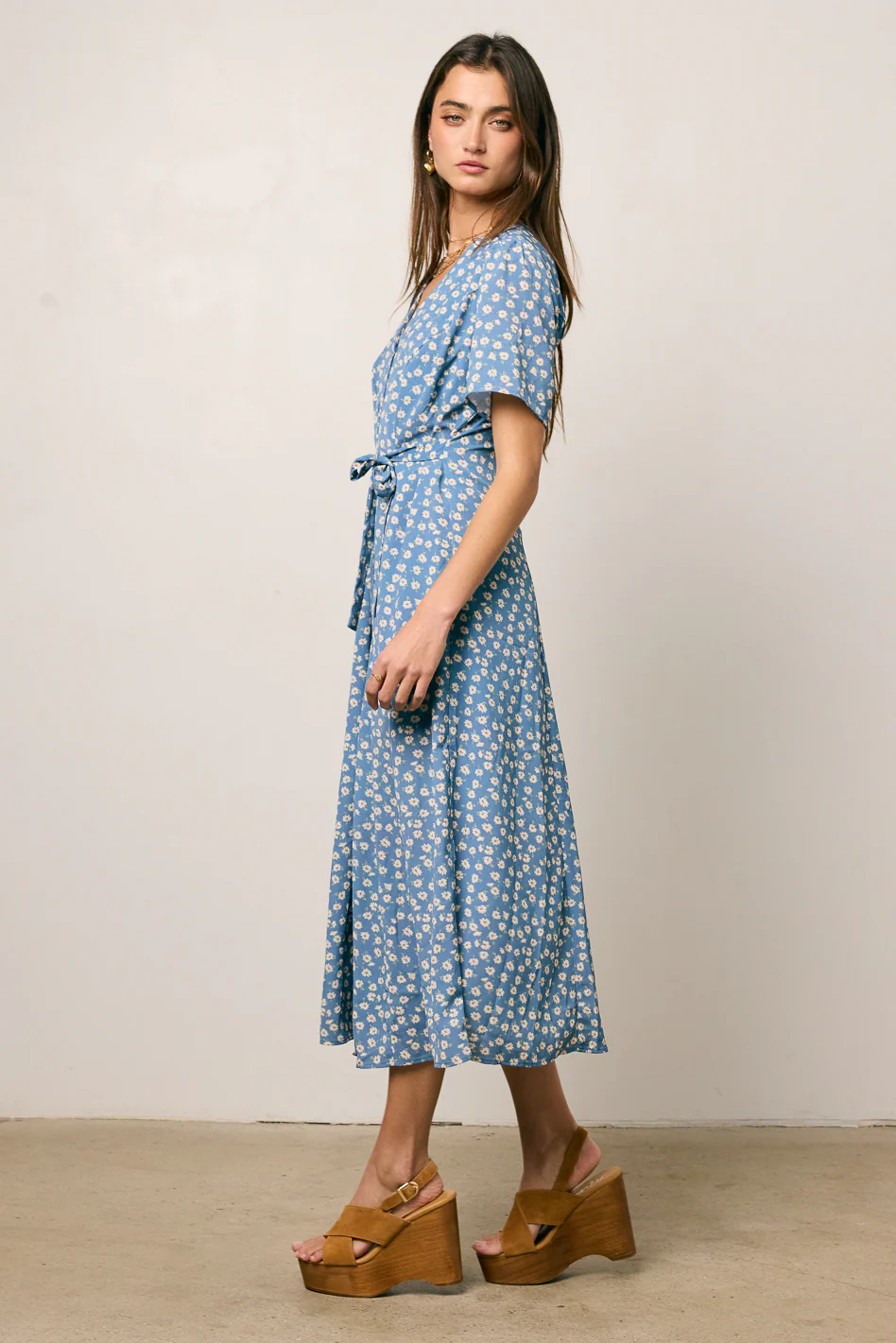 Malik Floral Midi Dress in Blue - FINAL SALE - Image 2