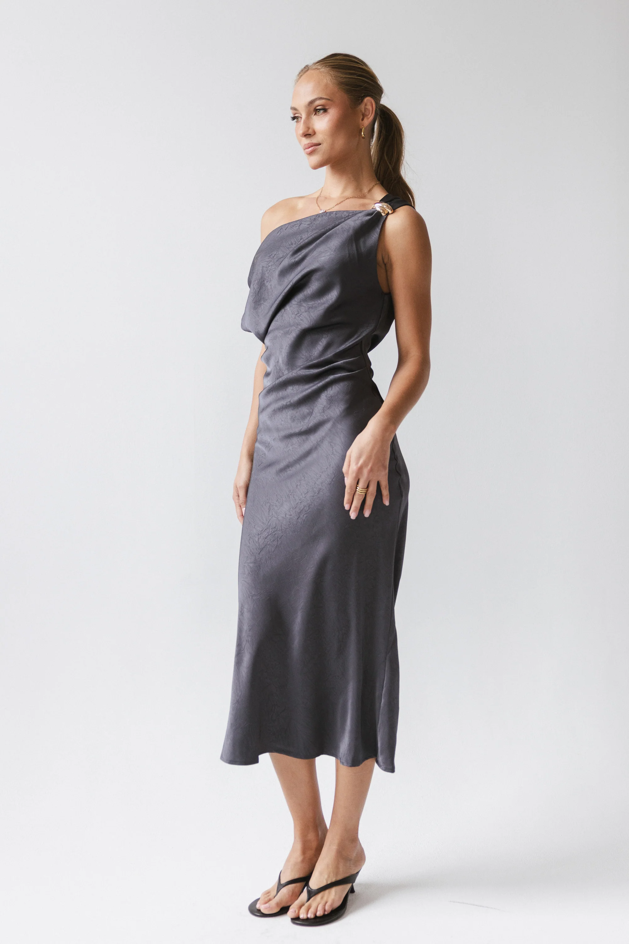 Malik Midi Dress in Navy - Image 4