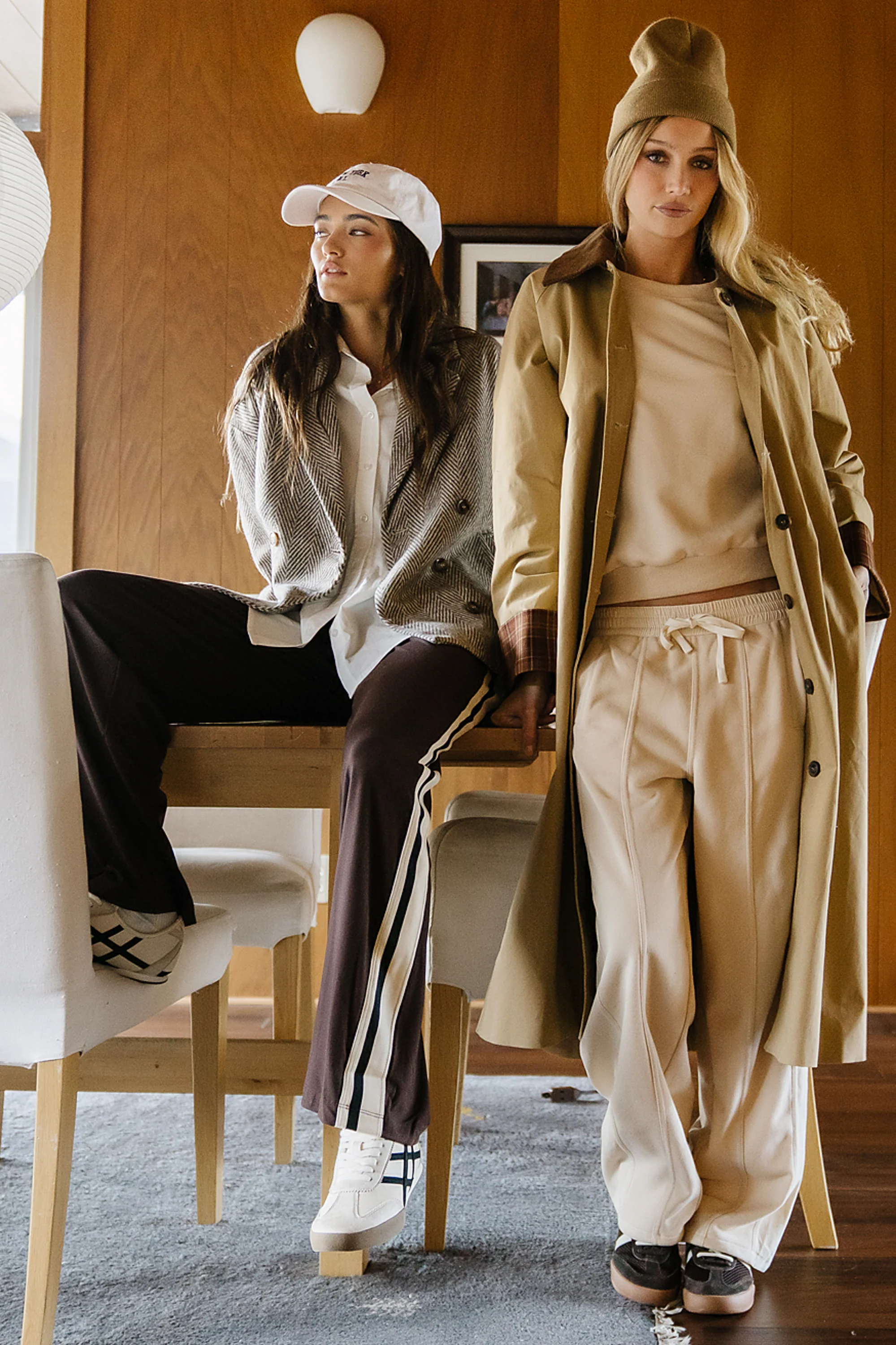 Malinda Mixed Media Baggy Pants in Cream - FINAL SALE - Image 7