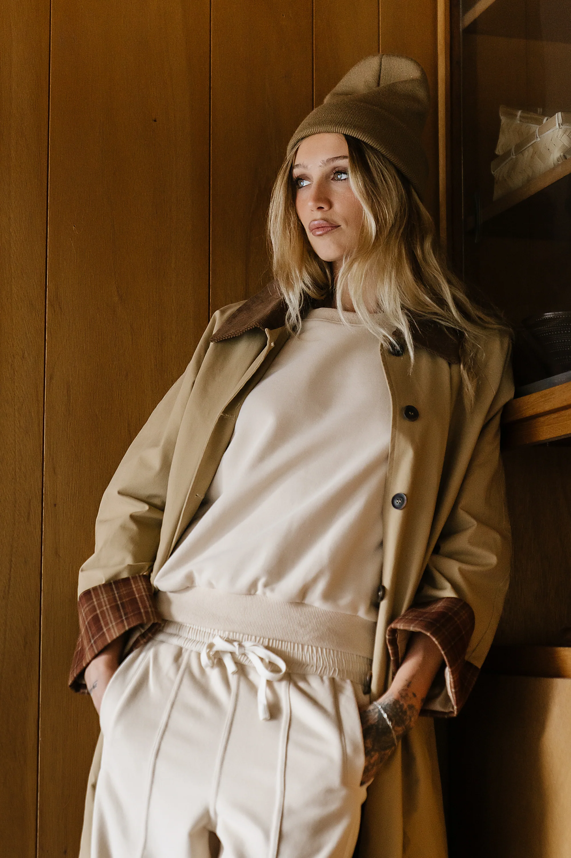 Malinda Mixed Media Top in Cream - FINAL SALE