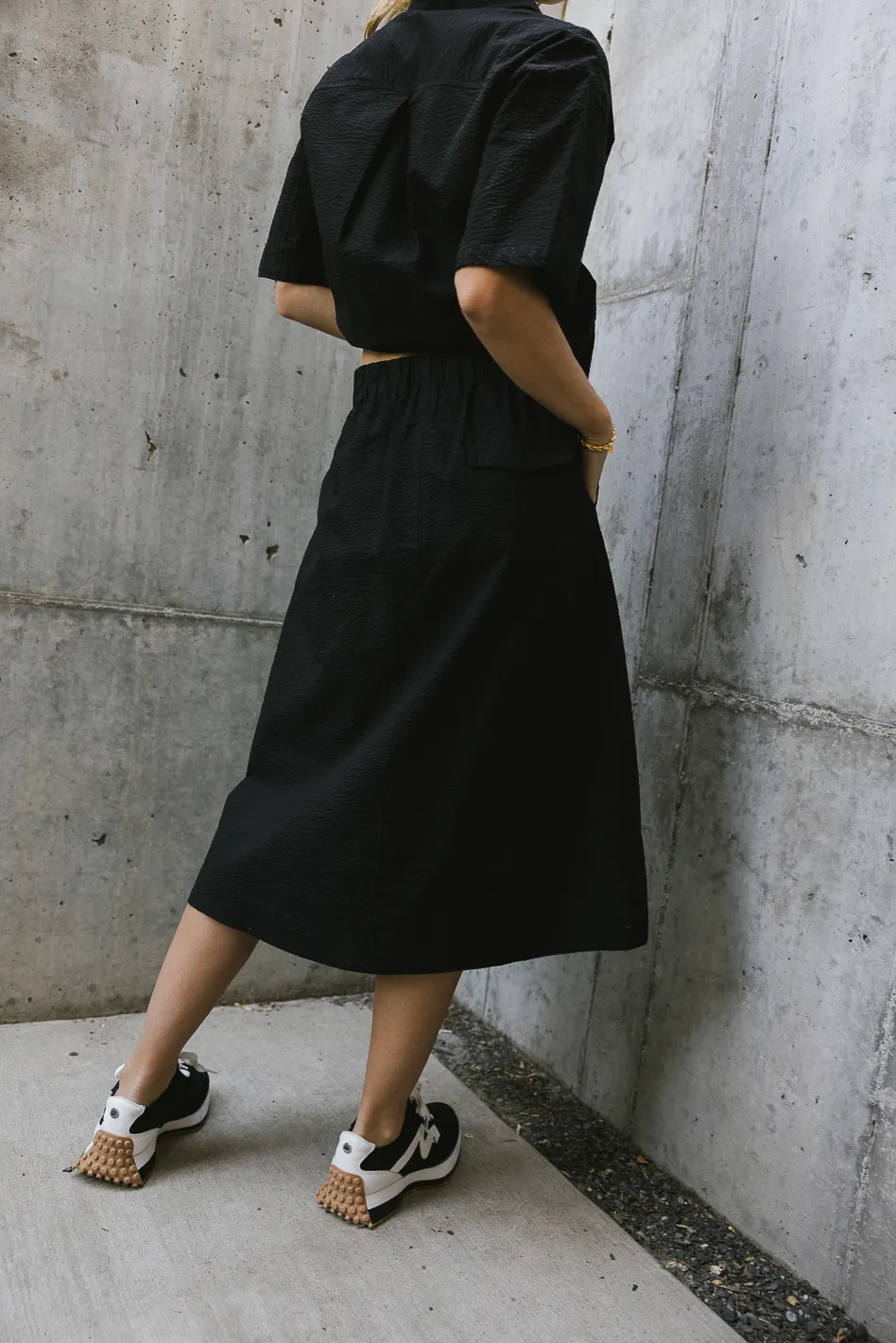 Mallory Textured Skirt in Black - FINAL SALE - Image 5