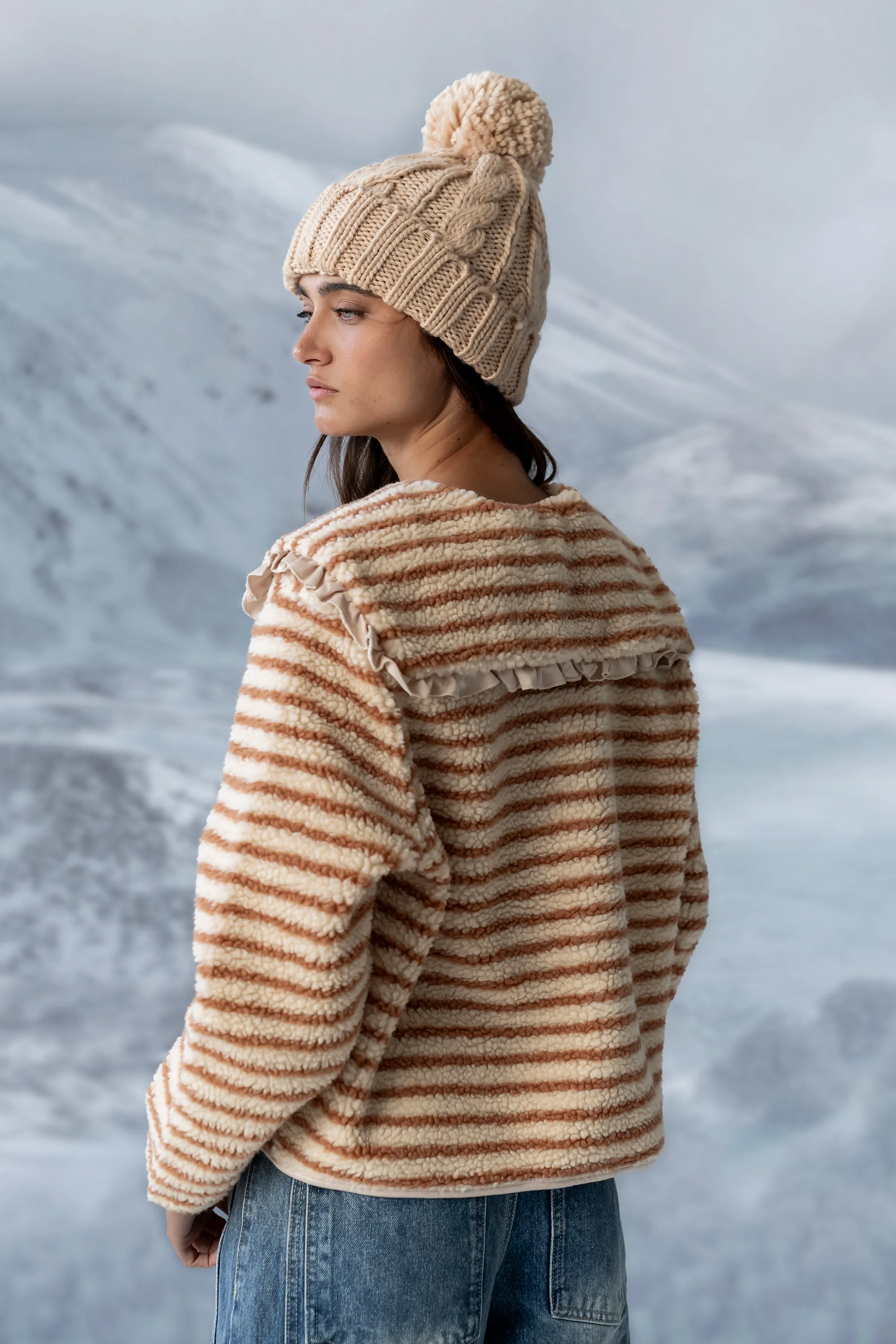 Manny Striped Sherpa Jacket - FINAL SALE - Image 3