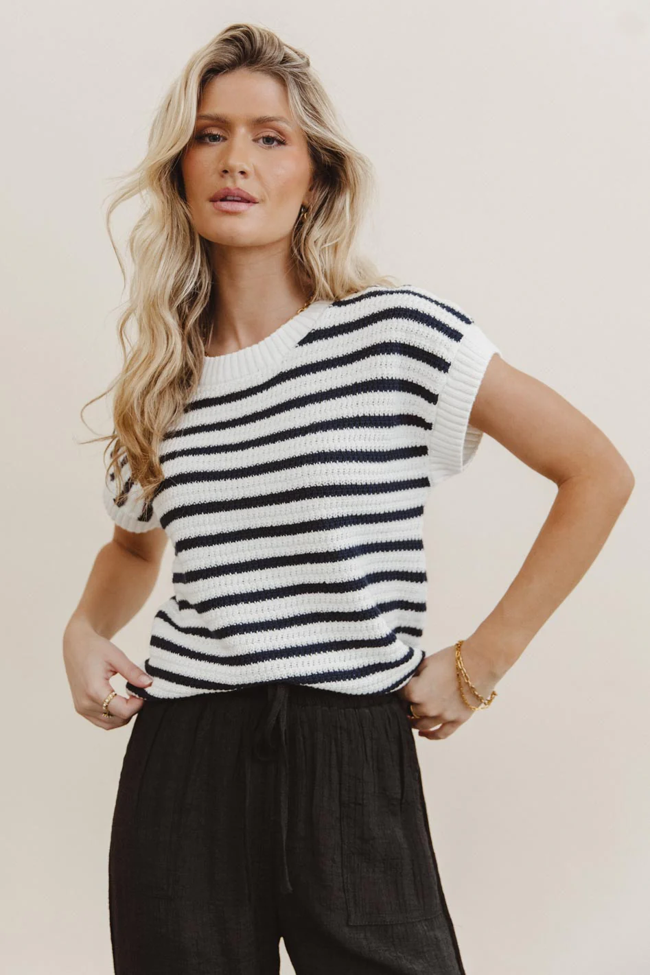 Marcel Knit Sweater in Navy - FINAL SALE - Image 3