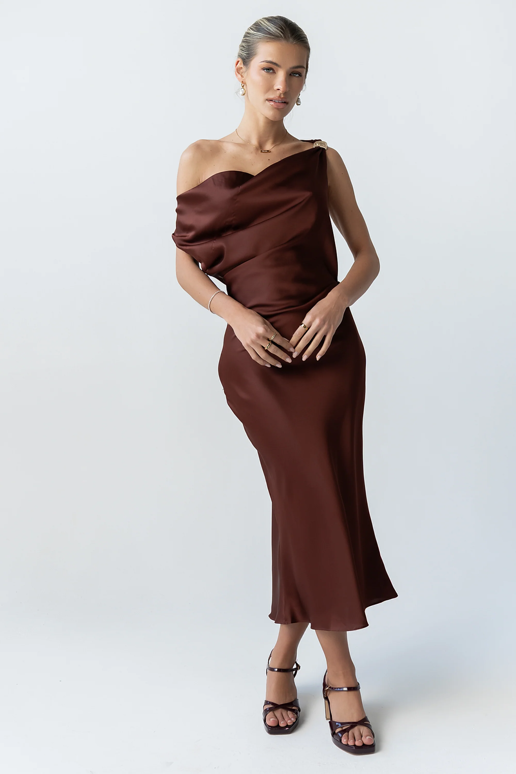 Marcella Satin Midi Dress - Image 7