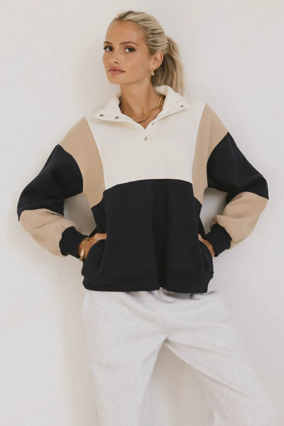 Marcus Quarter Snap Sweatshirt - FINAL SALE - Image 4