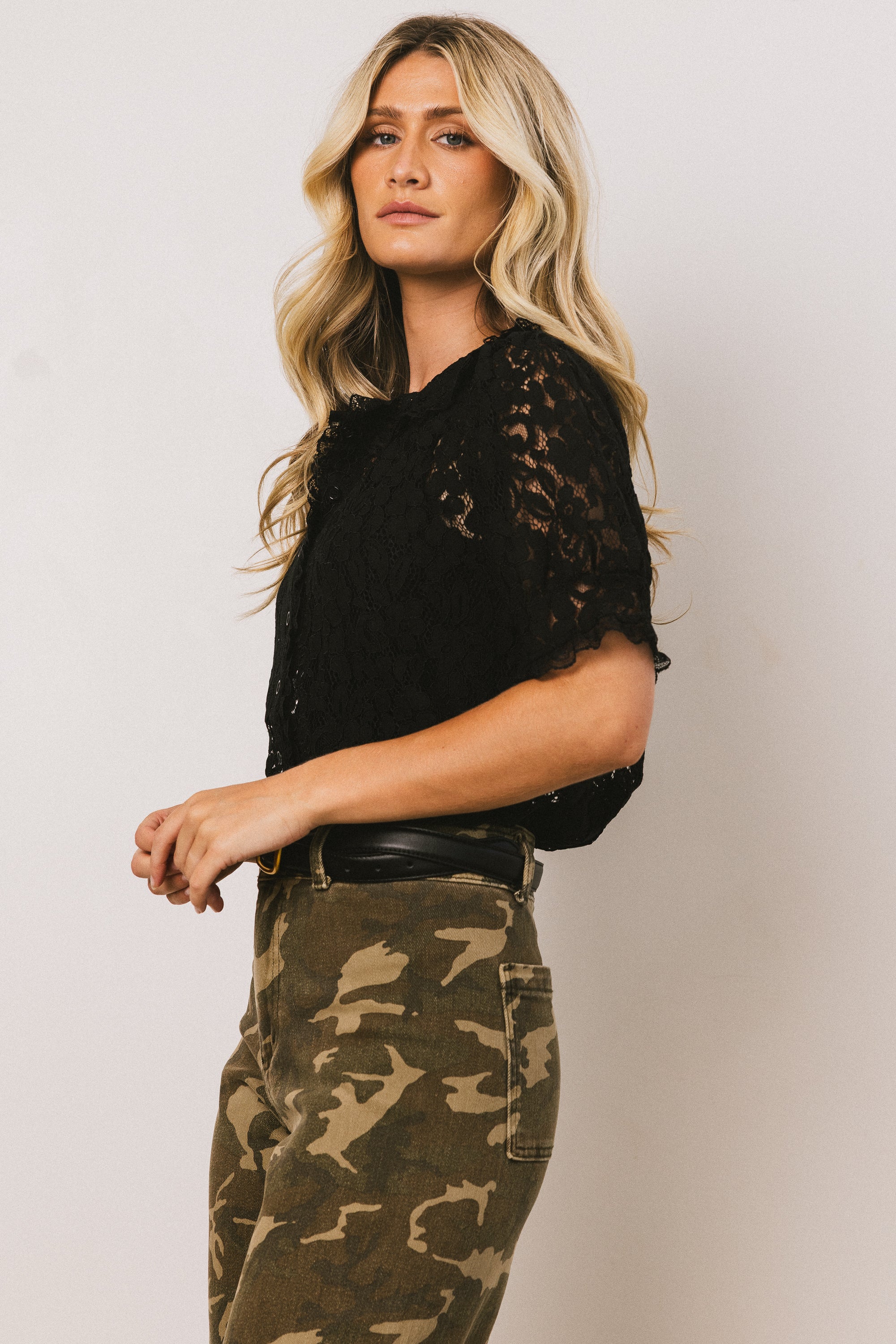 Mari Lace Blouse in Black - FINAL SALE - Image 4