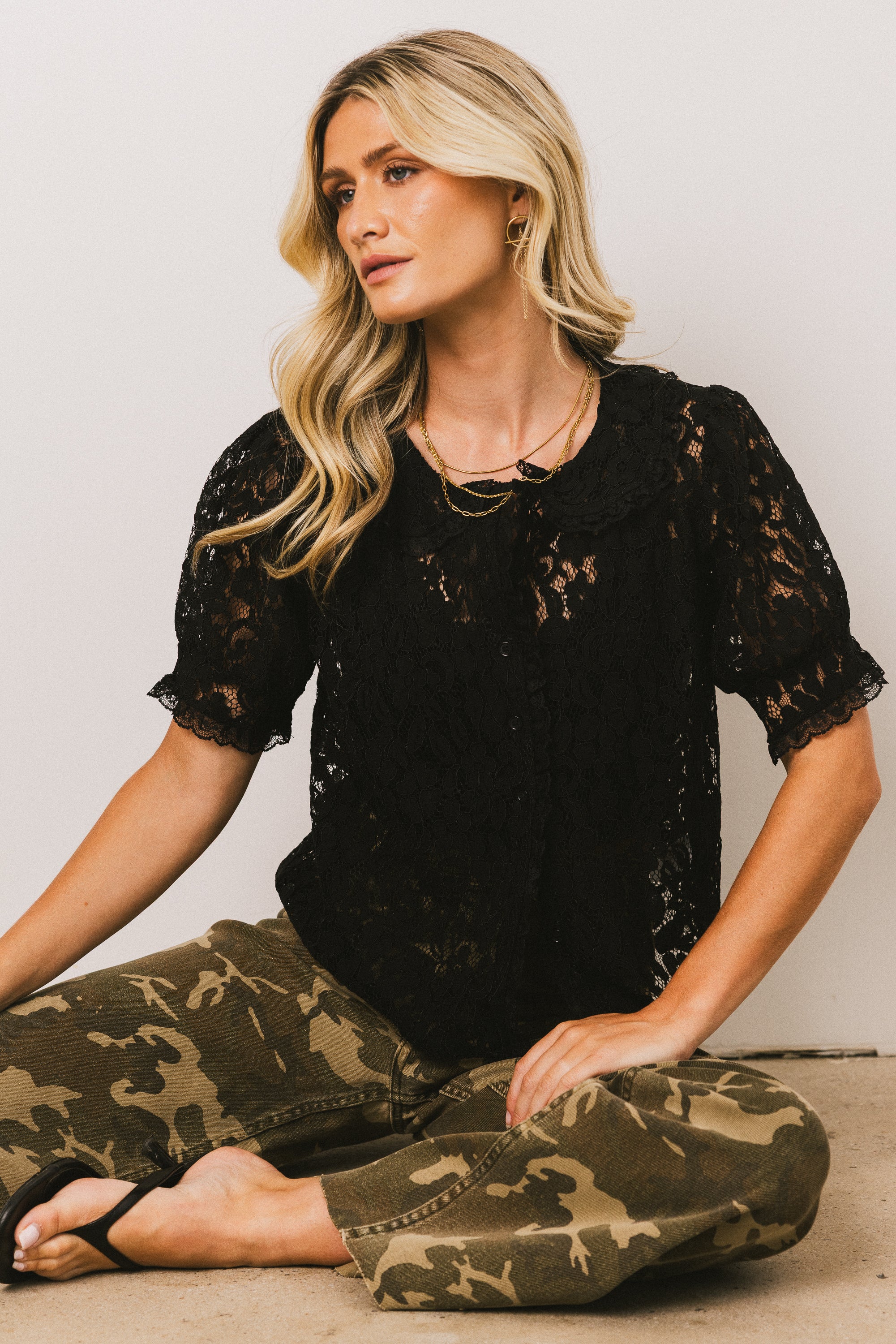 Mari Lace Blouse in Black - FINAL SALE - Image 5