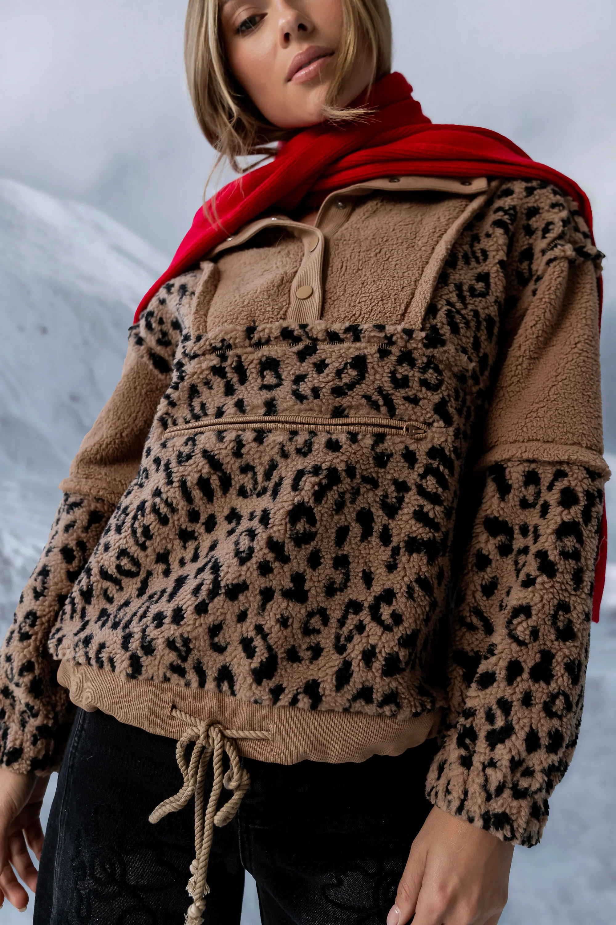 Maria Oversized Sherpa Jacket in Leopard - FINAL SALE - Image 2