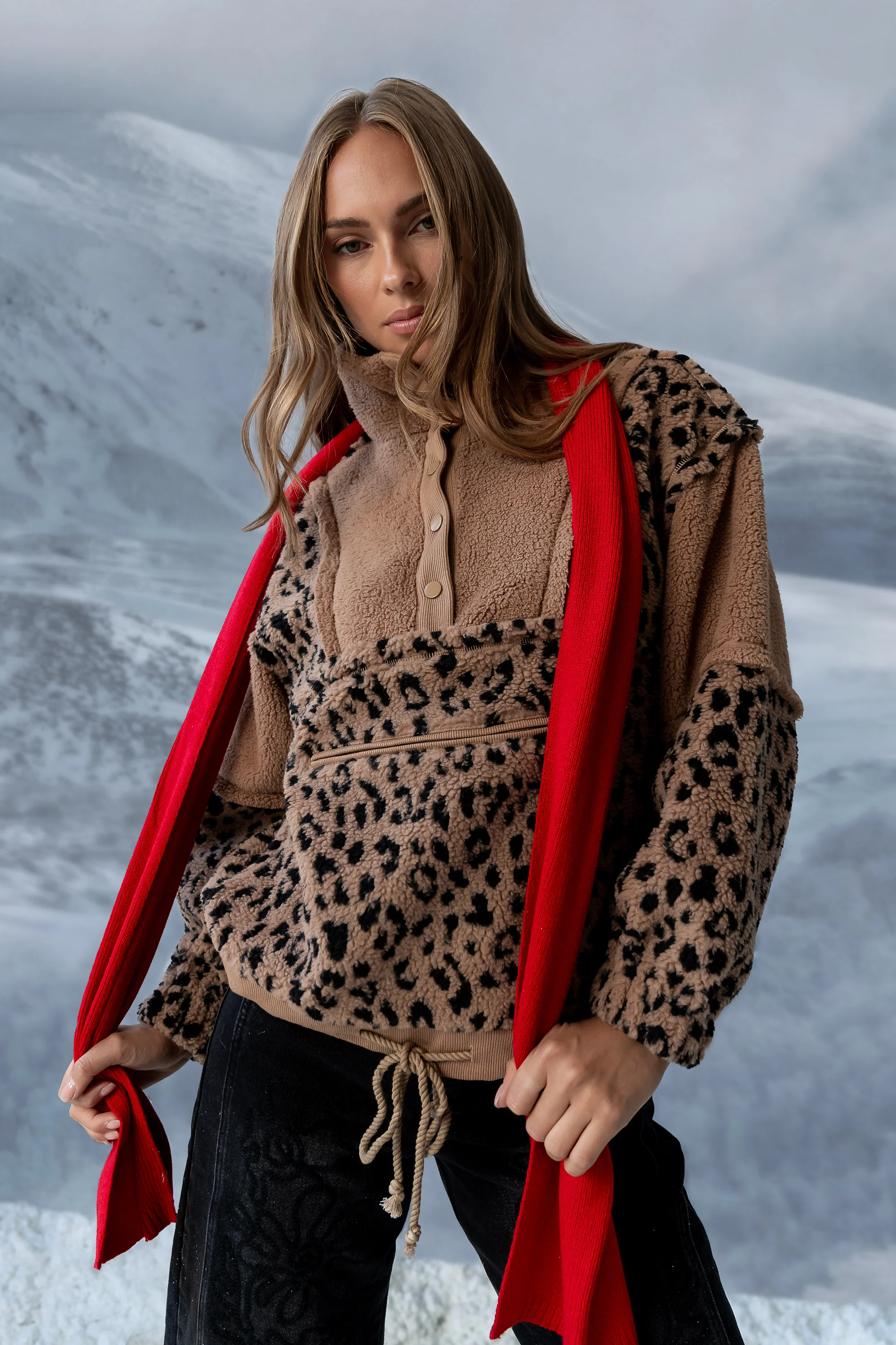 Maria Oversized Sherpa Jacket in Leopard - FINAL SALE - Image 4