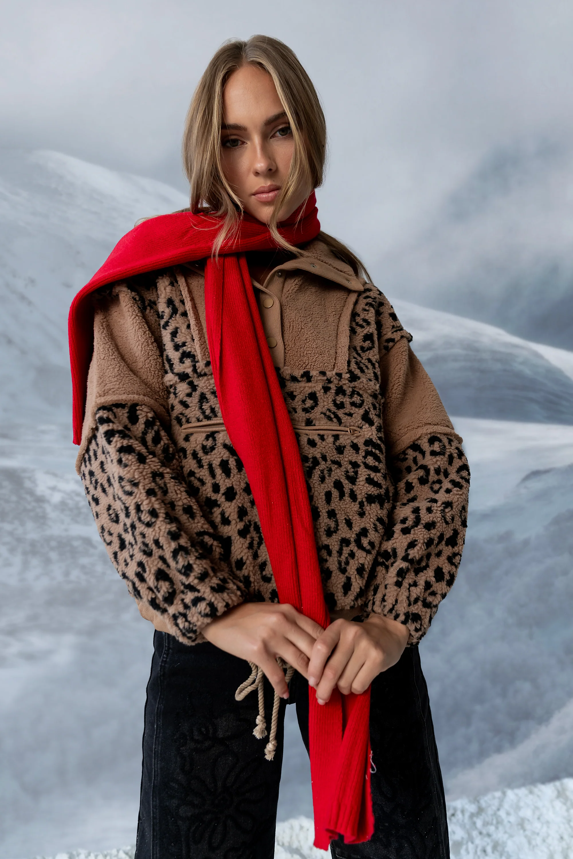 Maria Oversized Sherpa Jacket in Leopard - FINAL SALE - Image 5