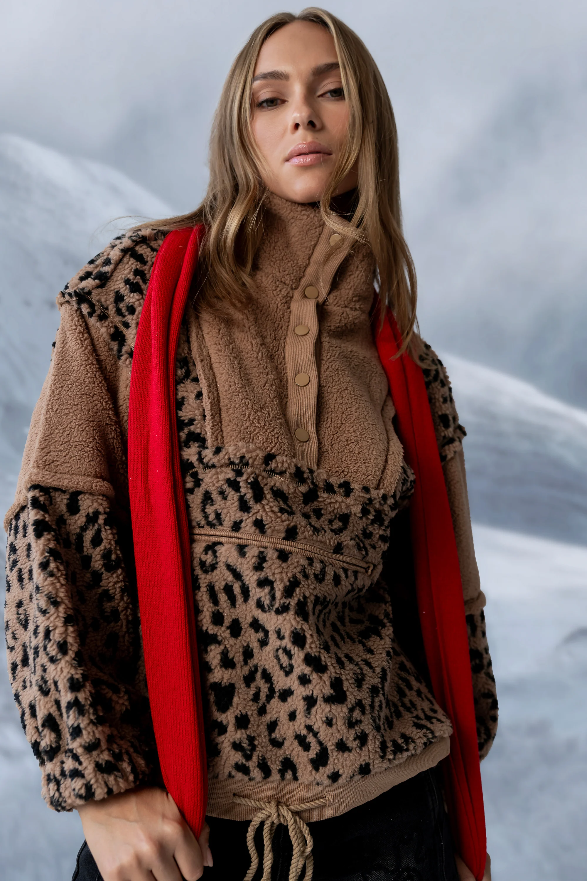 Maria Oversized Sherpa Jacket in Leopard - FINAL SALE - Image 6