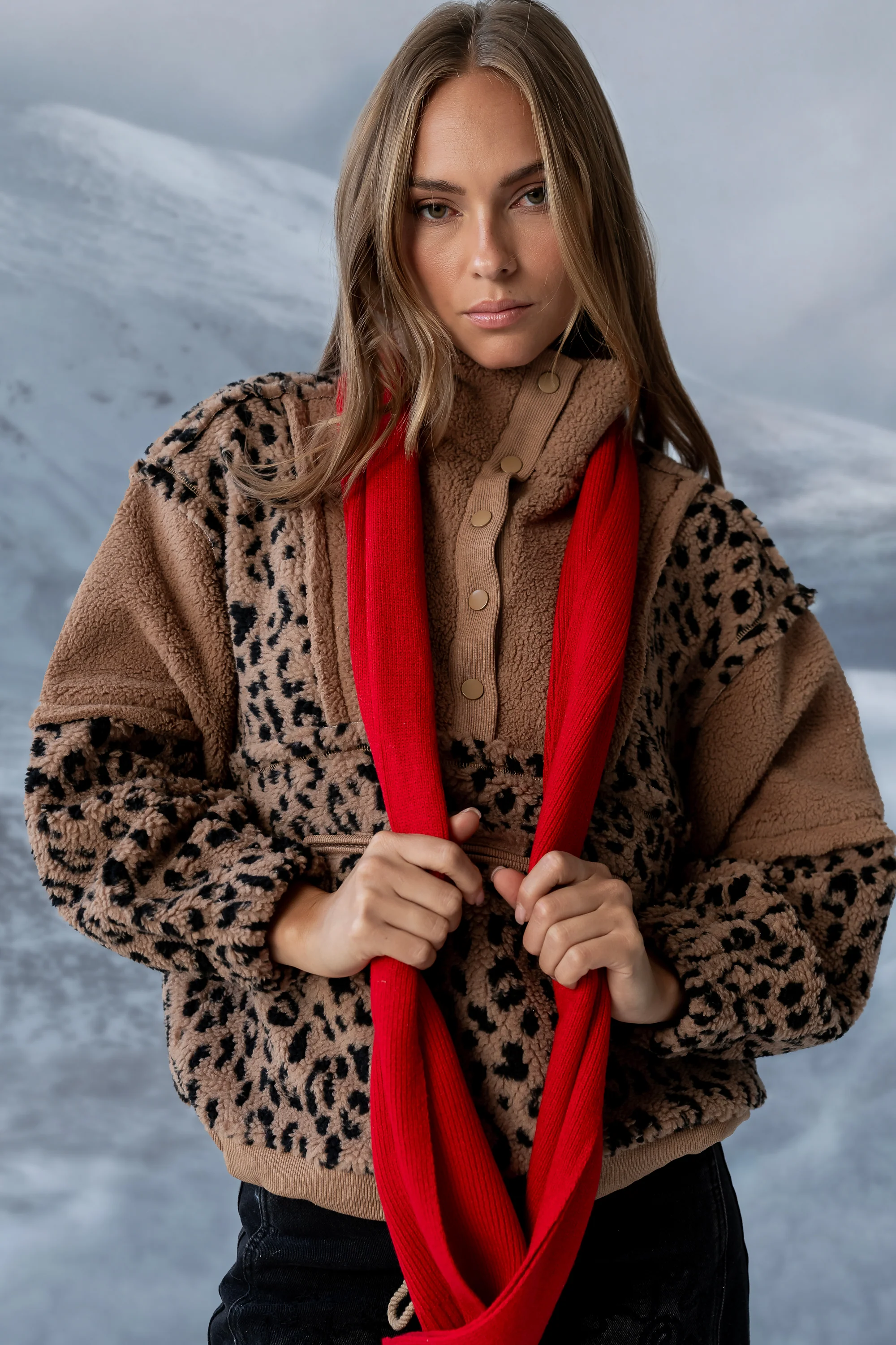 Maria Oversized Sherpa Jacket in Leopard - FINAL SALE - Image 8