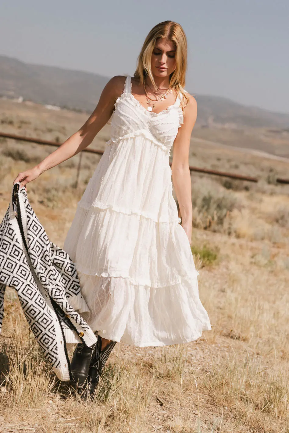 Maria Tulle Midi Dress in Cream - FINAL SALE - Image 3