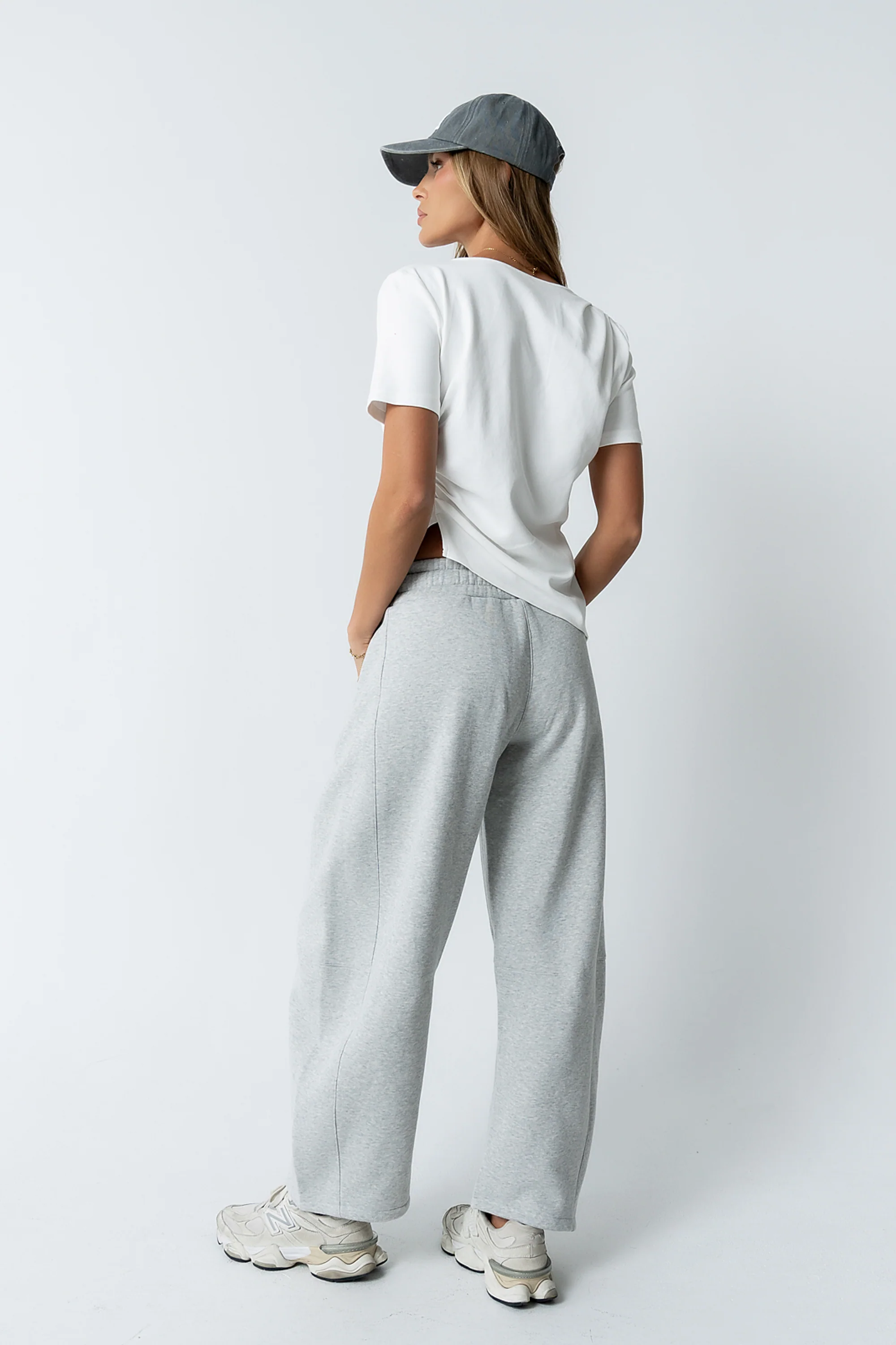 Maribel Barrel Sweatpants in Grey - FINAL SALE - Image 3