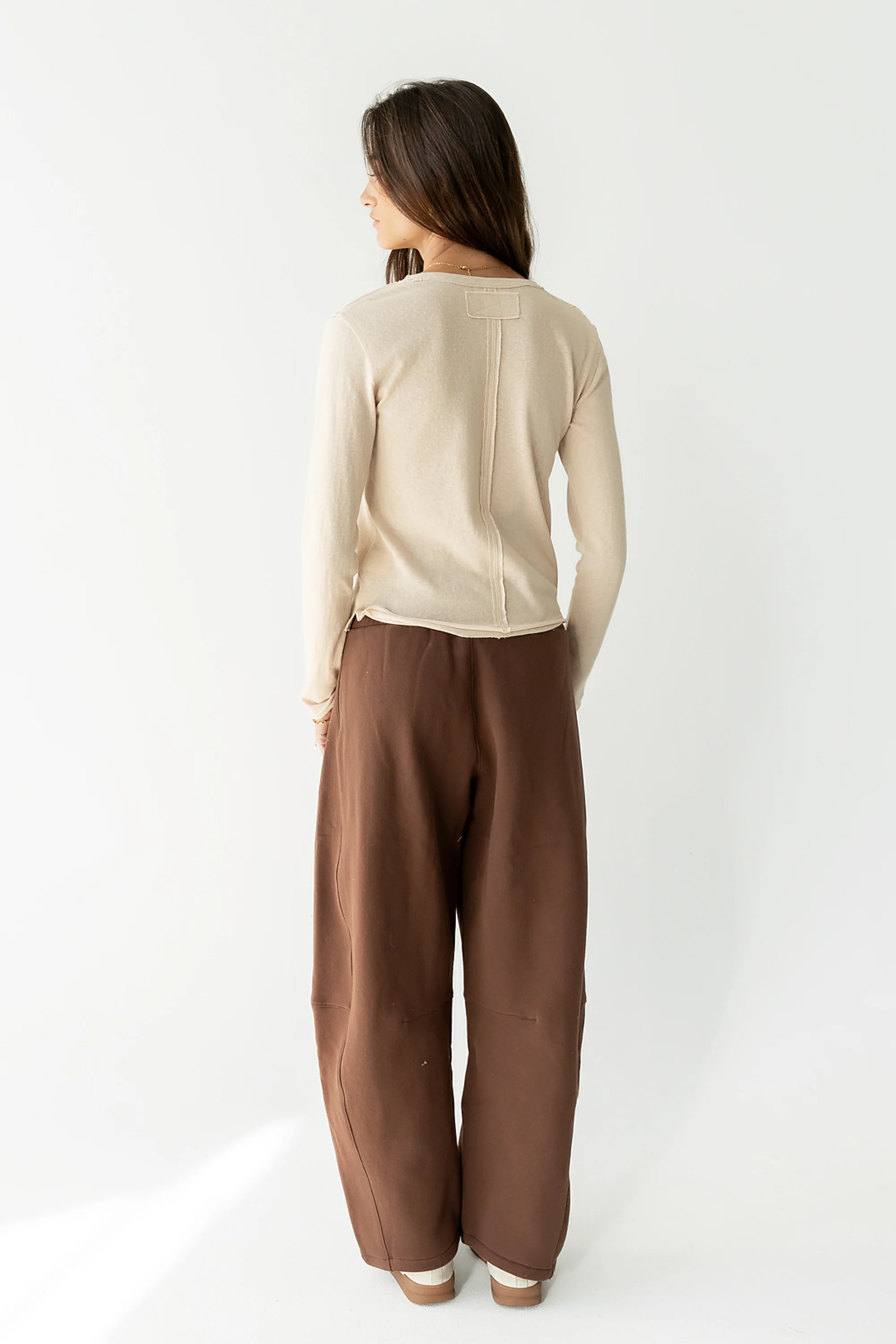 Maribel Barrel Sweatpants in Brown - FINAL SALE - Image 4