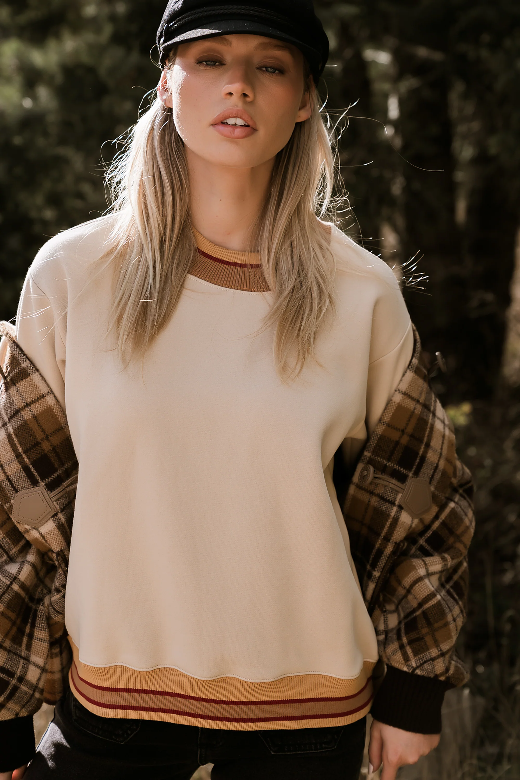 Marie Oversized Sweatshirt in Bone - FINAL SALE - Image 7