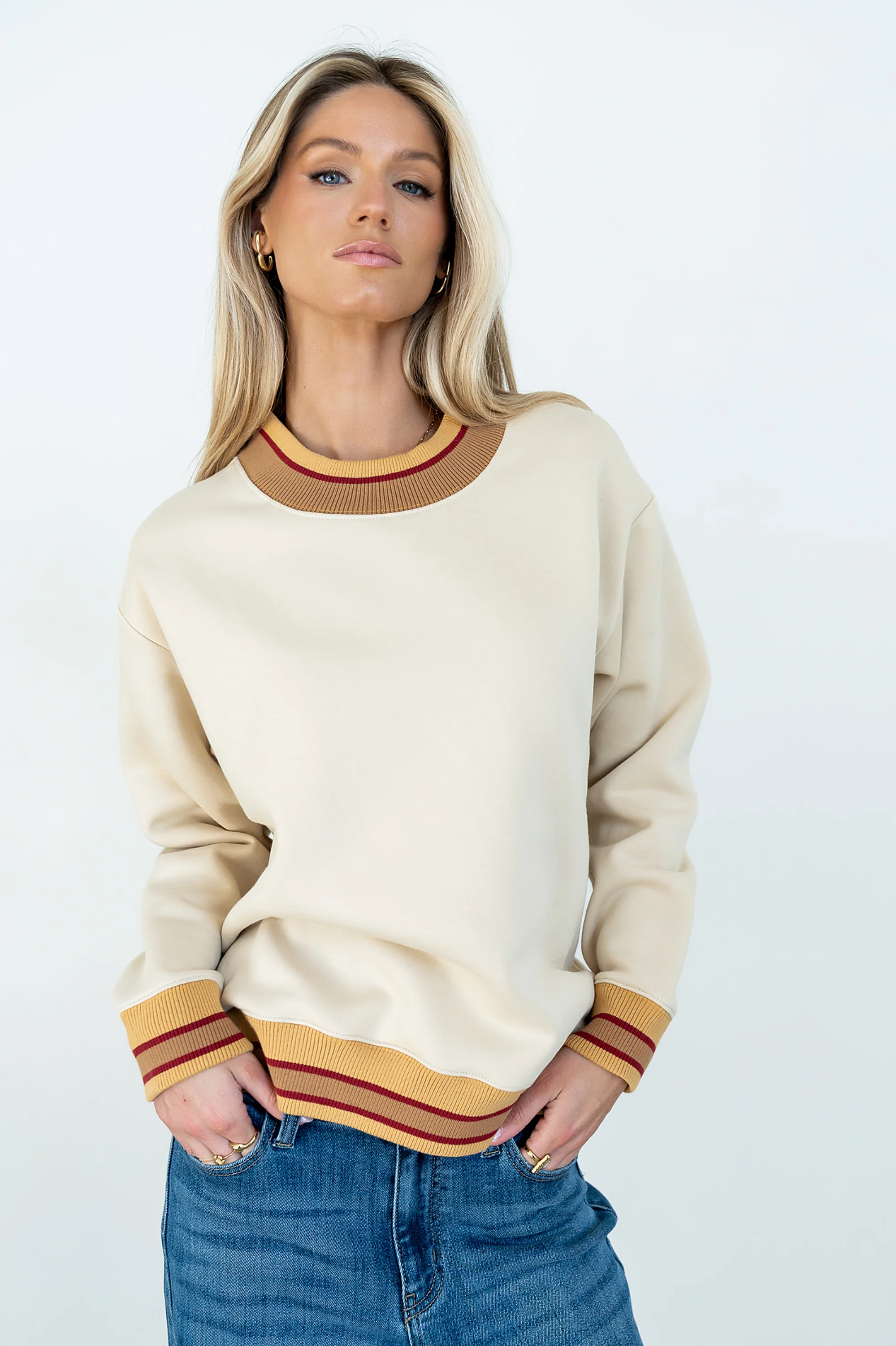 Marie Oversized Sweatshirt in Bone - FINAL SALE - Image 8