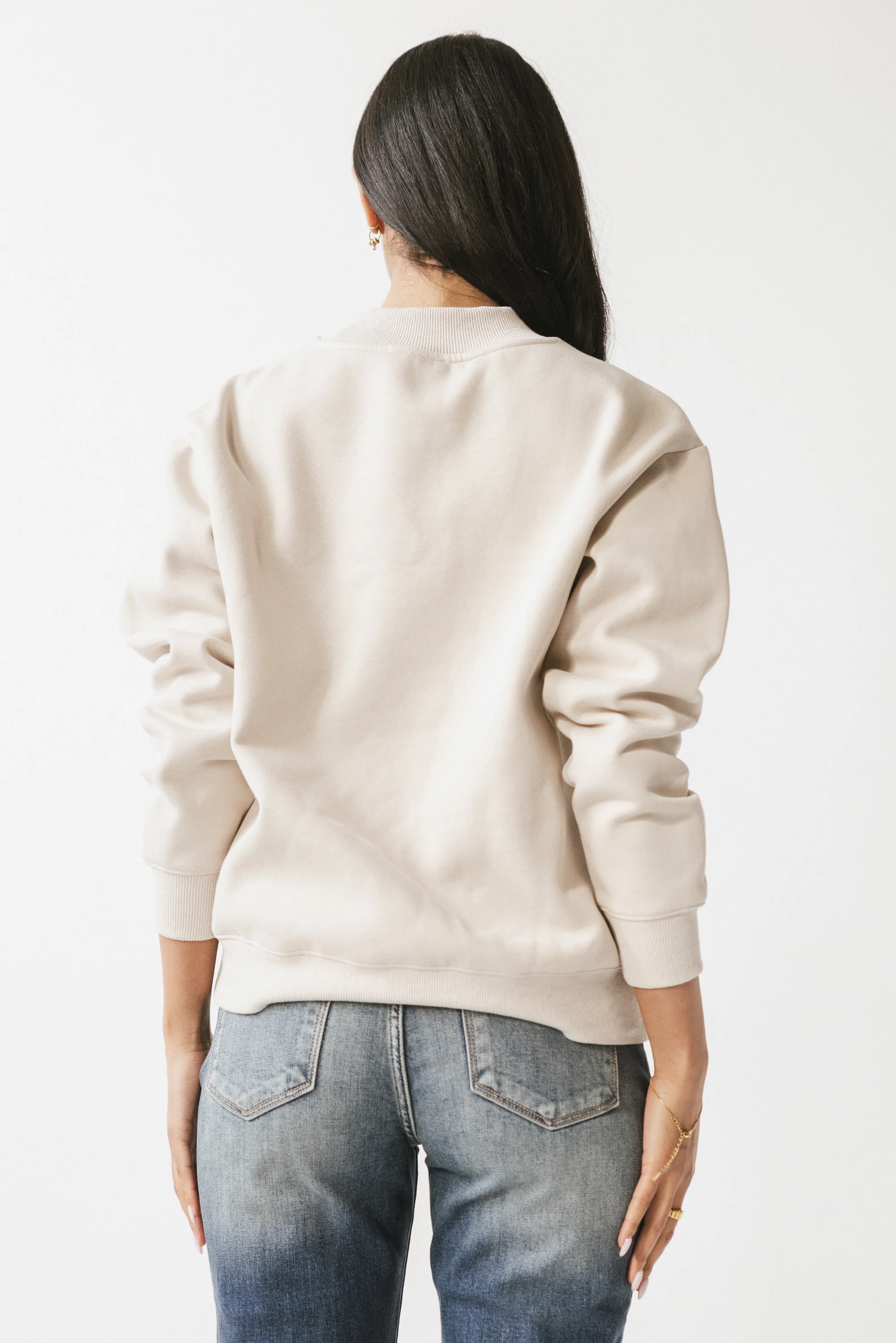 Marie Oversized Sweatshirt in Beige - FINAL SALE - Image 7