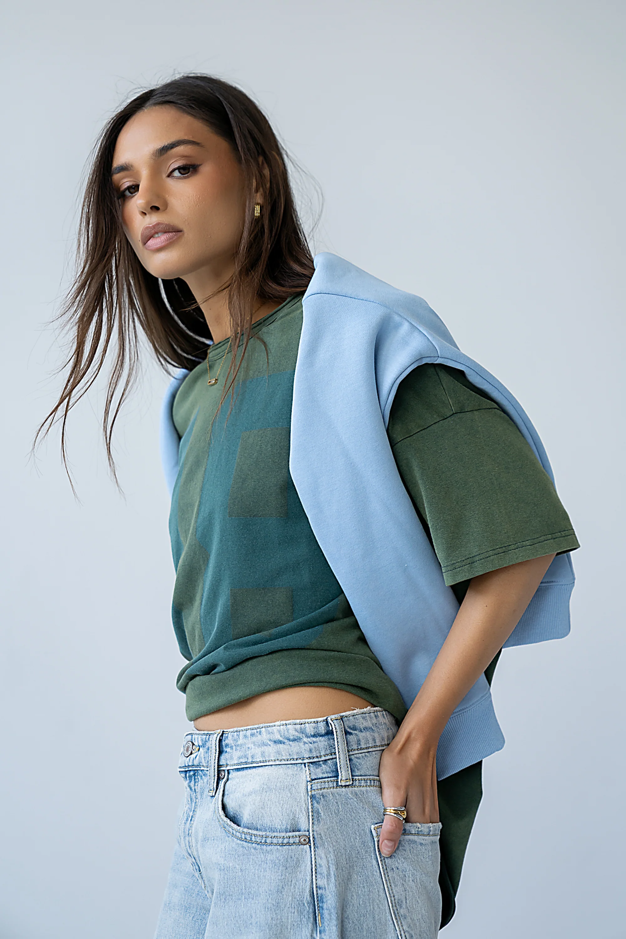 Marie Oversized Sweatshirt in Blue - FINAL SALE - Image 5