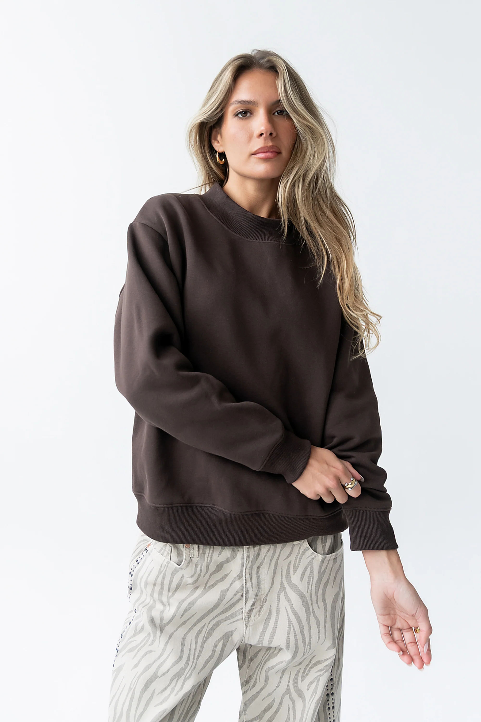 Marie Oversized Sweatshirt in Brown - FINAL SALE