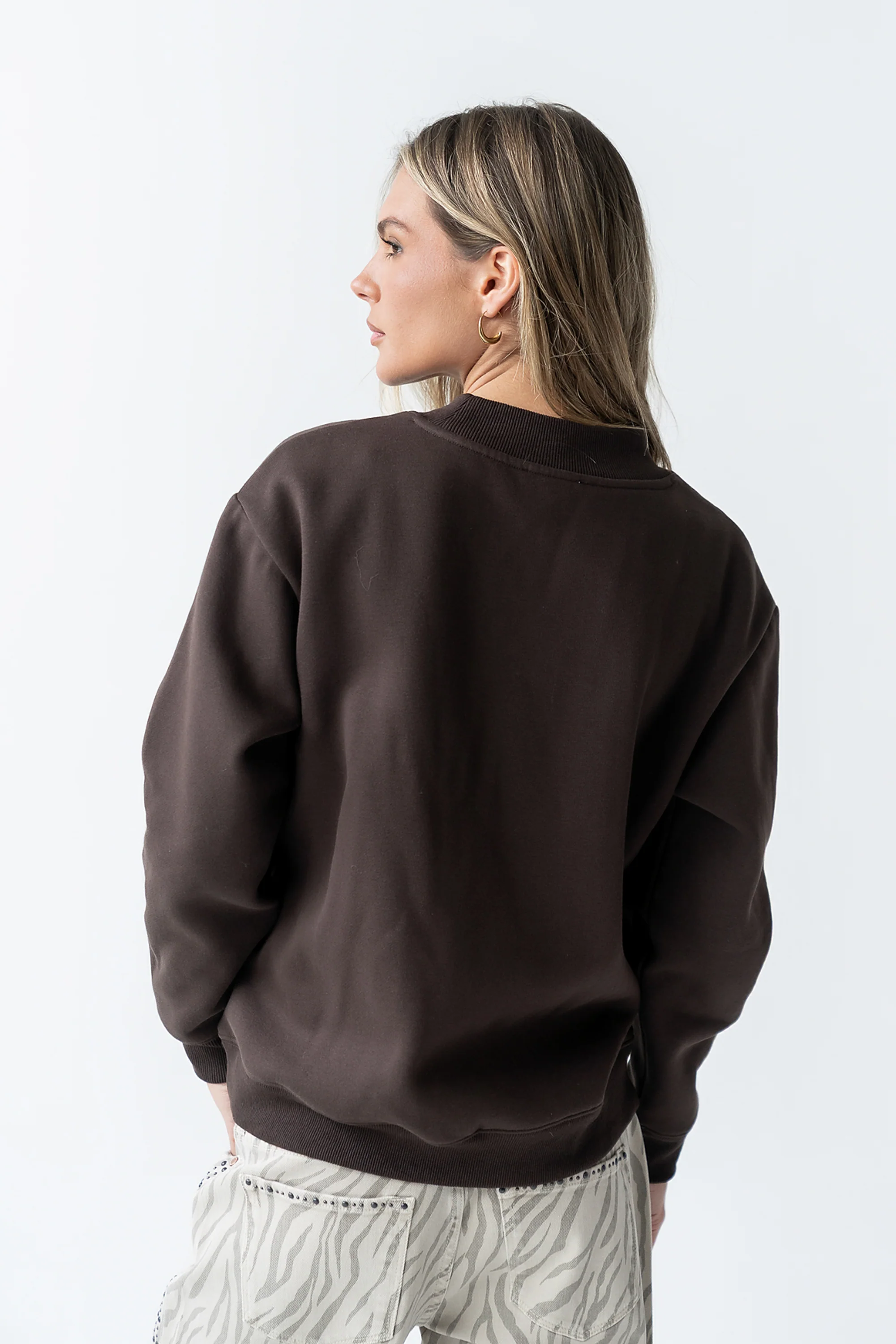 Marie Oversized Sweatshirt in Brown - FINAL SALE - Image 3