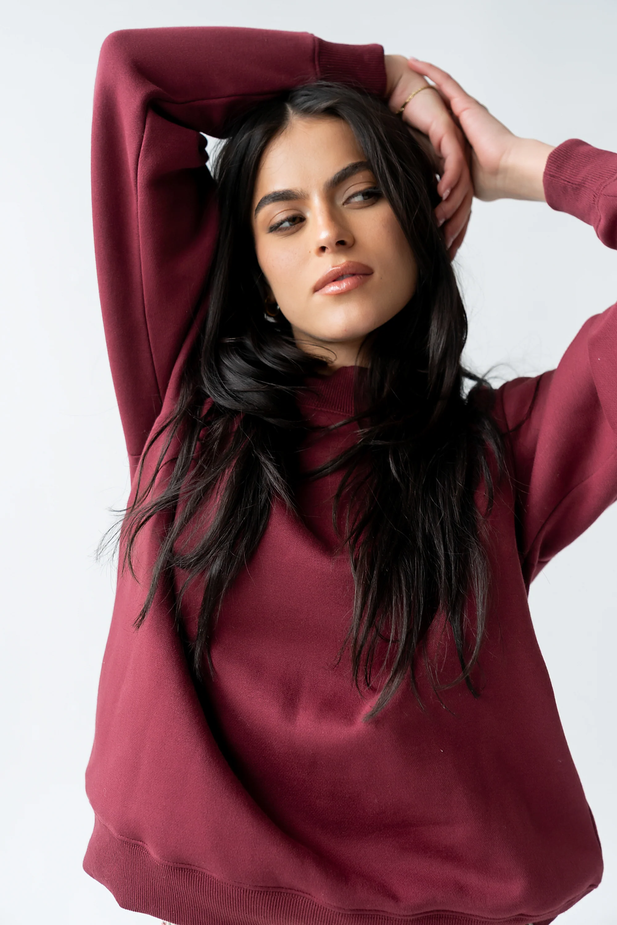 Marie Oversized Sweatshirt in Burgundy - FINAL SALE
